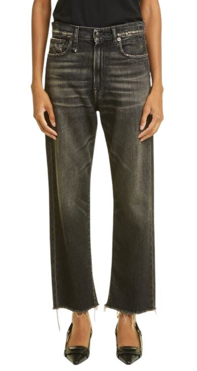 R13 „Boyfriend“ moteriški džinsai, 26 dydžio, plėšyti tiesūs, skalbti, „Abbey“ stiliaus, rekomenduojama kaina – 695 € 