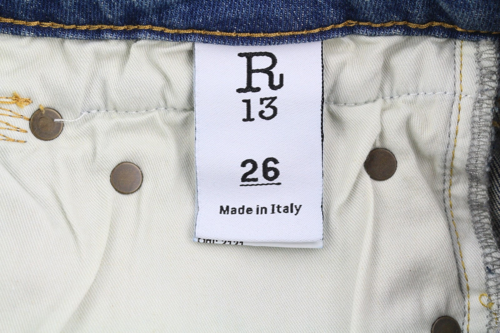 R13 berniukiški tiesūs moteriški džinsai 26 trumpi iki kulkšnių mėlyni Kelly tamprūs džinsai RRP 645 € 