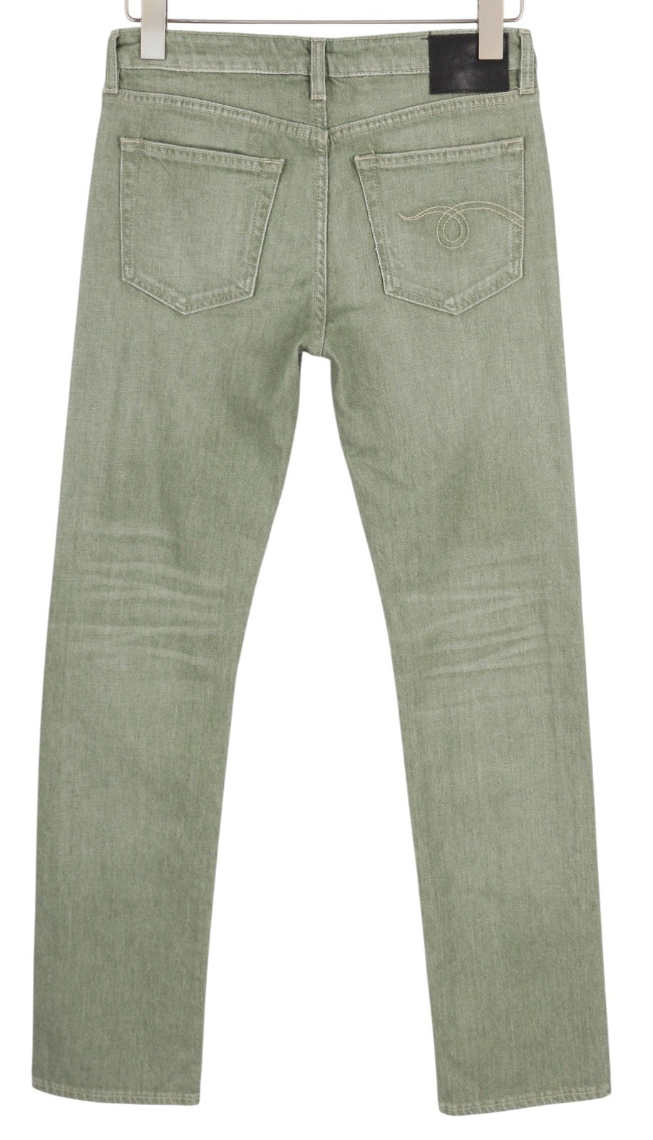 R13 Tobi berniukiški moteriški džinsai, 27, žemo liemens, ploni, skalbti, armijos žali, tamprūs, RRP 695 € 