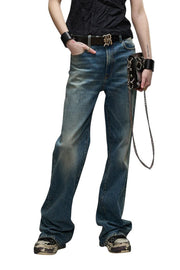 R13 Jane moteriški džinsai, 25 dydžio, skalbtos mėlynos spalvos, platėjančios klešnės, užtrauktuku, tamprūs Kelly džinsai, RRP 645 € 