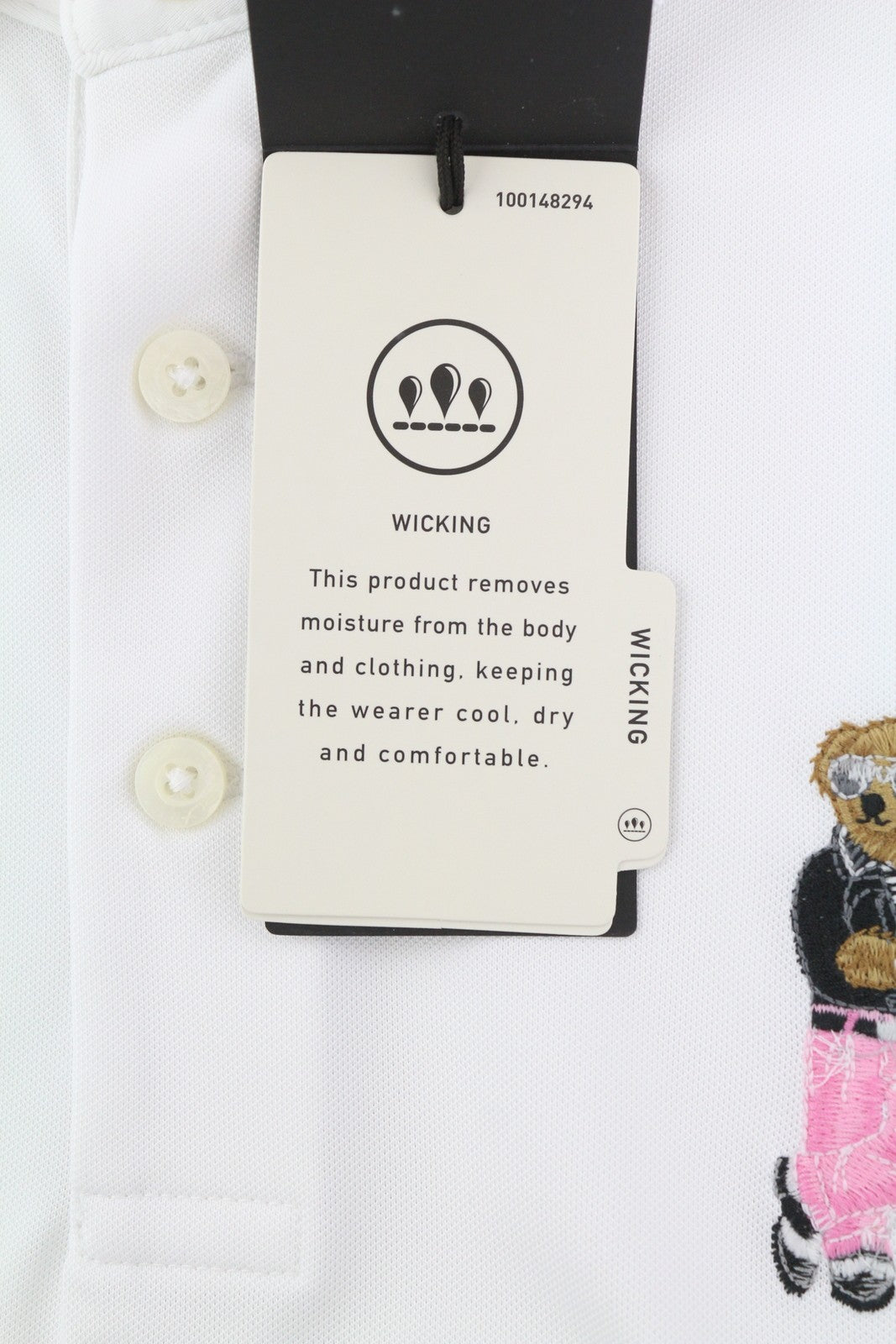 RLX RALPH LAUREN Golf Men T-Shirt S White Wicking Short Sleeve Bear Polo RRP179