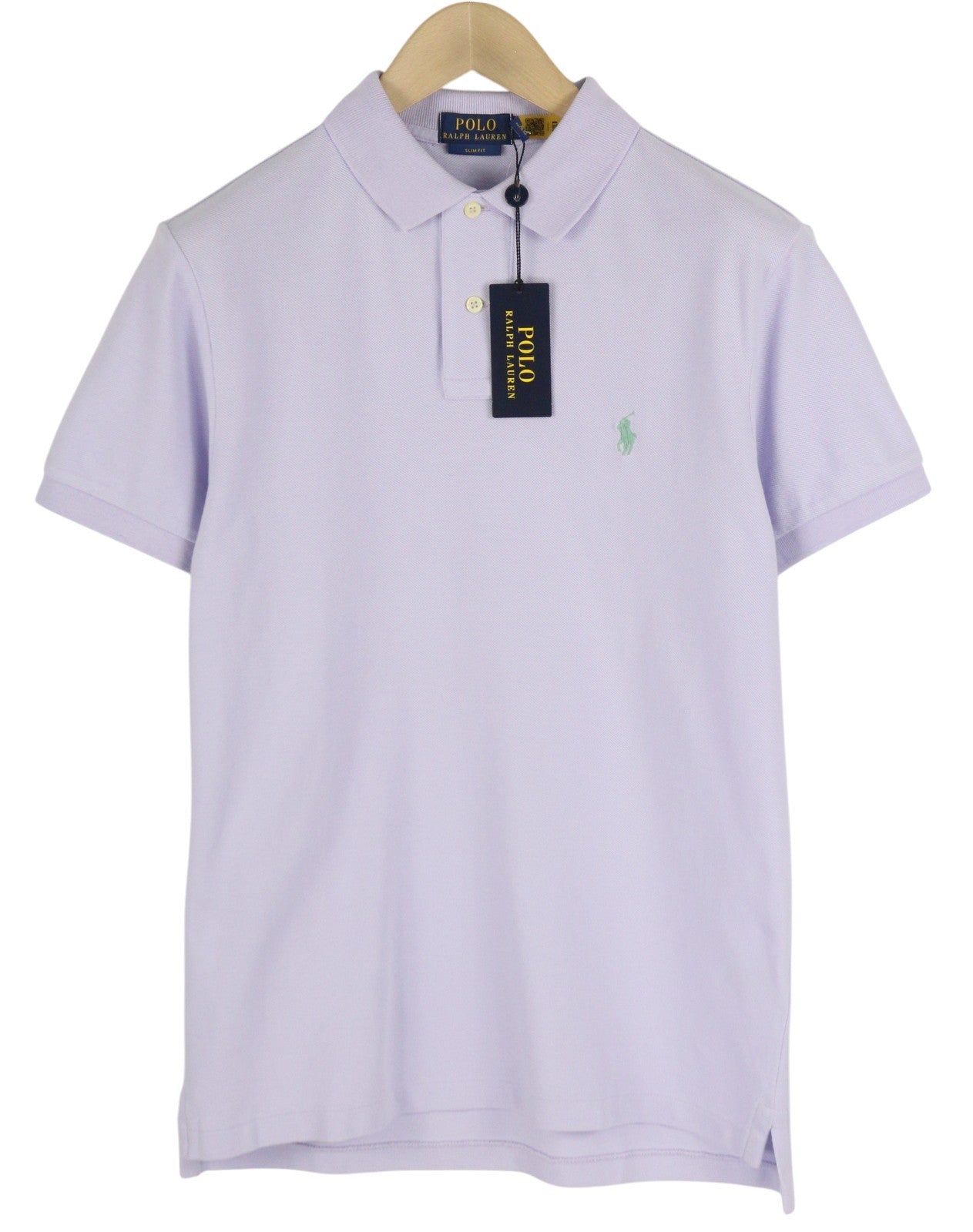 RALPH LAUREN Slim Fit vyriški marškinėliai M violetiniai trumpomis rankovėmis polo apykakle RMK 142 € 