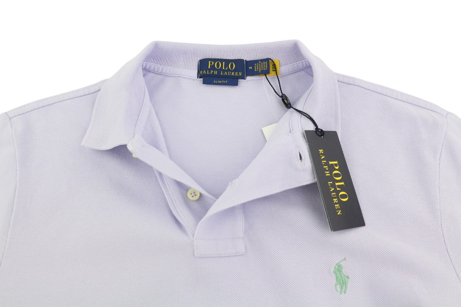 RALPH LAUREN Slim Fit vyriški marškinėliai M violetiniai trumpomis rankovėmis polo apykakle RMK 142 € 