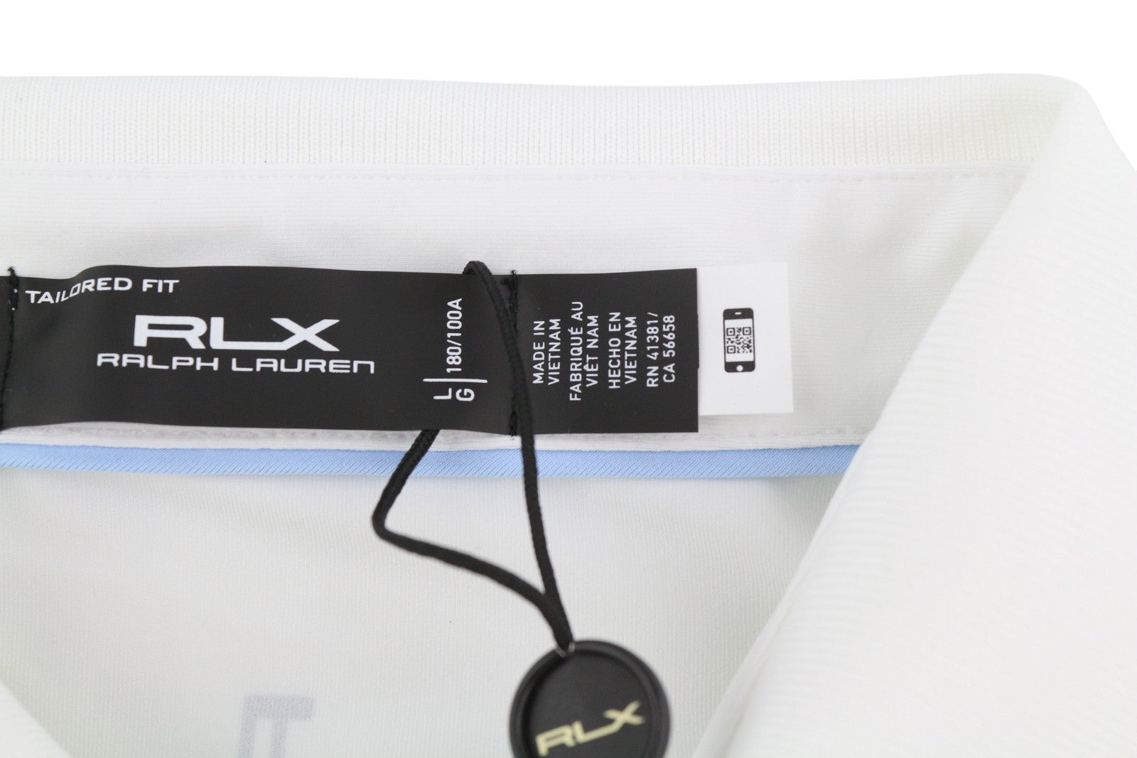 RLX RALPH LAUREN golfo vyriški marškinėliai L dydžio, balti, pritaikyti neperšlampami polo marškinėliai. 