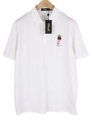 RLX RALPH LAUREN Golf Men T-Shirt XL White Wicking Short Sleeve Bear Polo RRP179