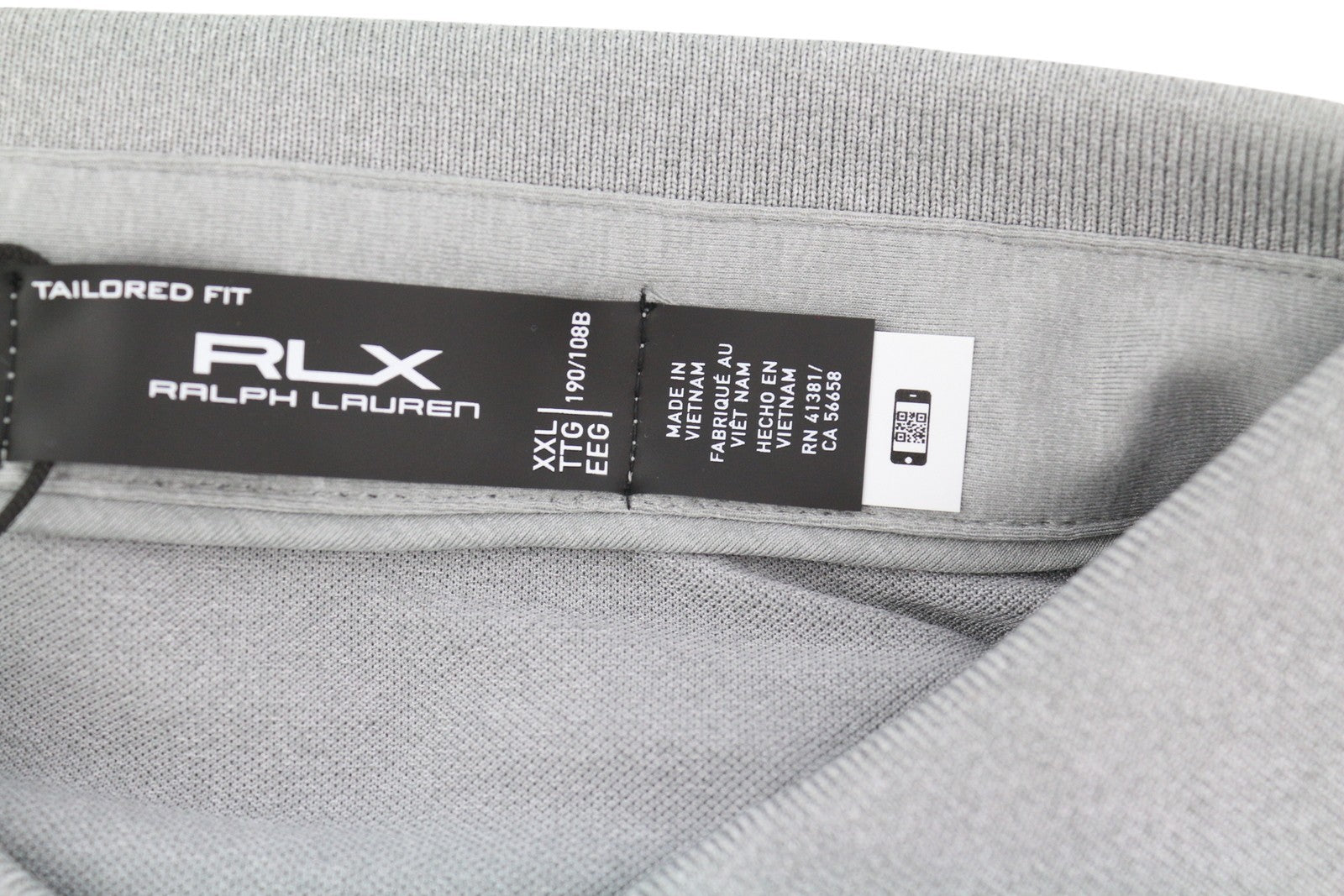 RLX RALPH LAUREN Golf Men T-Shirt 2XL Grey Wicking Short Sleeve Bear Polo RRP179