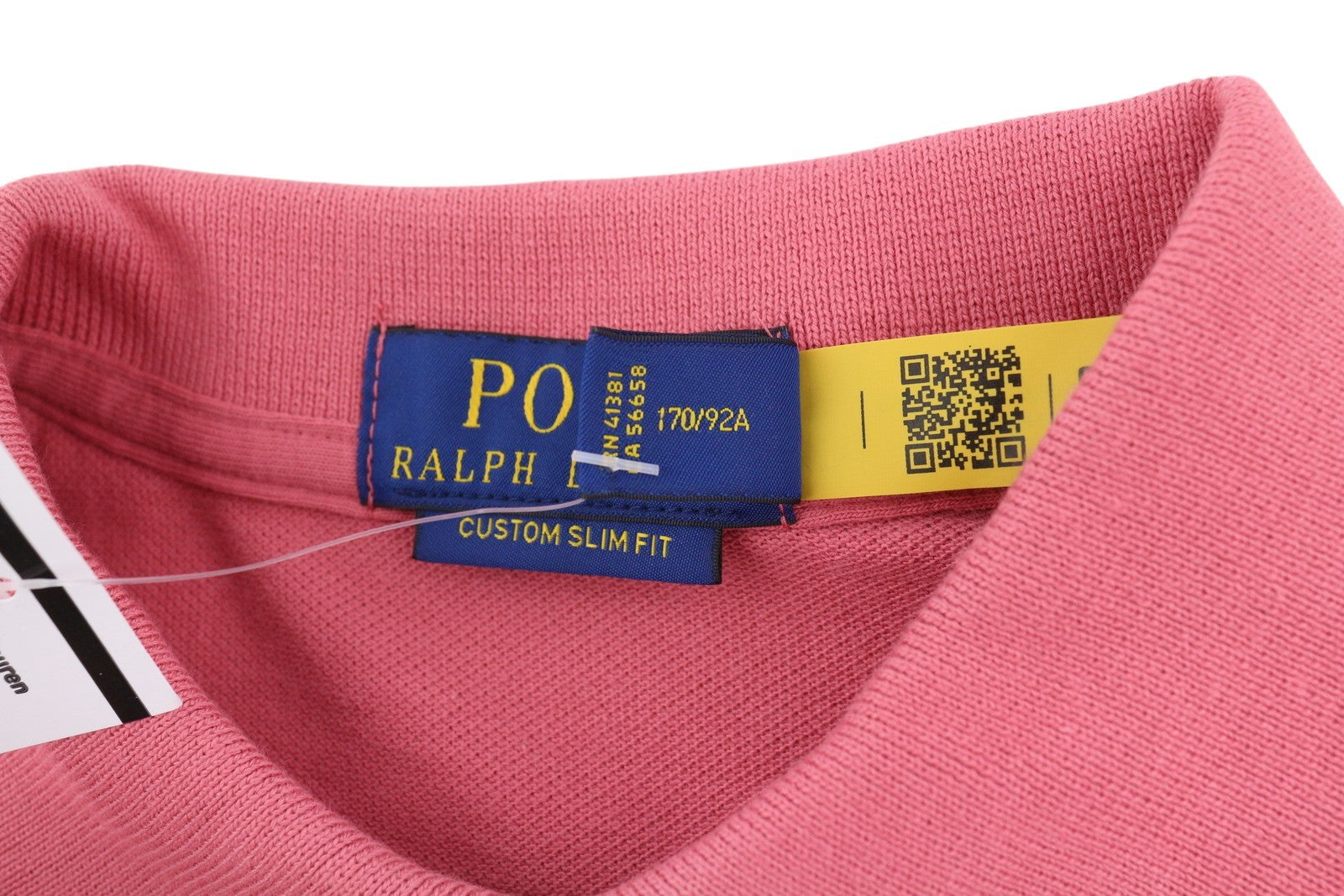 RALPH LAUREN „Custom Slim Fit“ vyriški marškinėliai, raudoni, trumpomis rankovėmis.