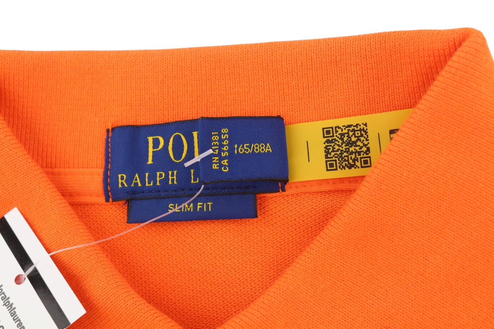 RALPH LAUREN Slim Fit vyriški marškinėliai XS dydžio oranžiniai trumpomis rankovėmis, polo apykakle, rekomenduojama kaina – 182 € 