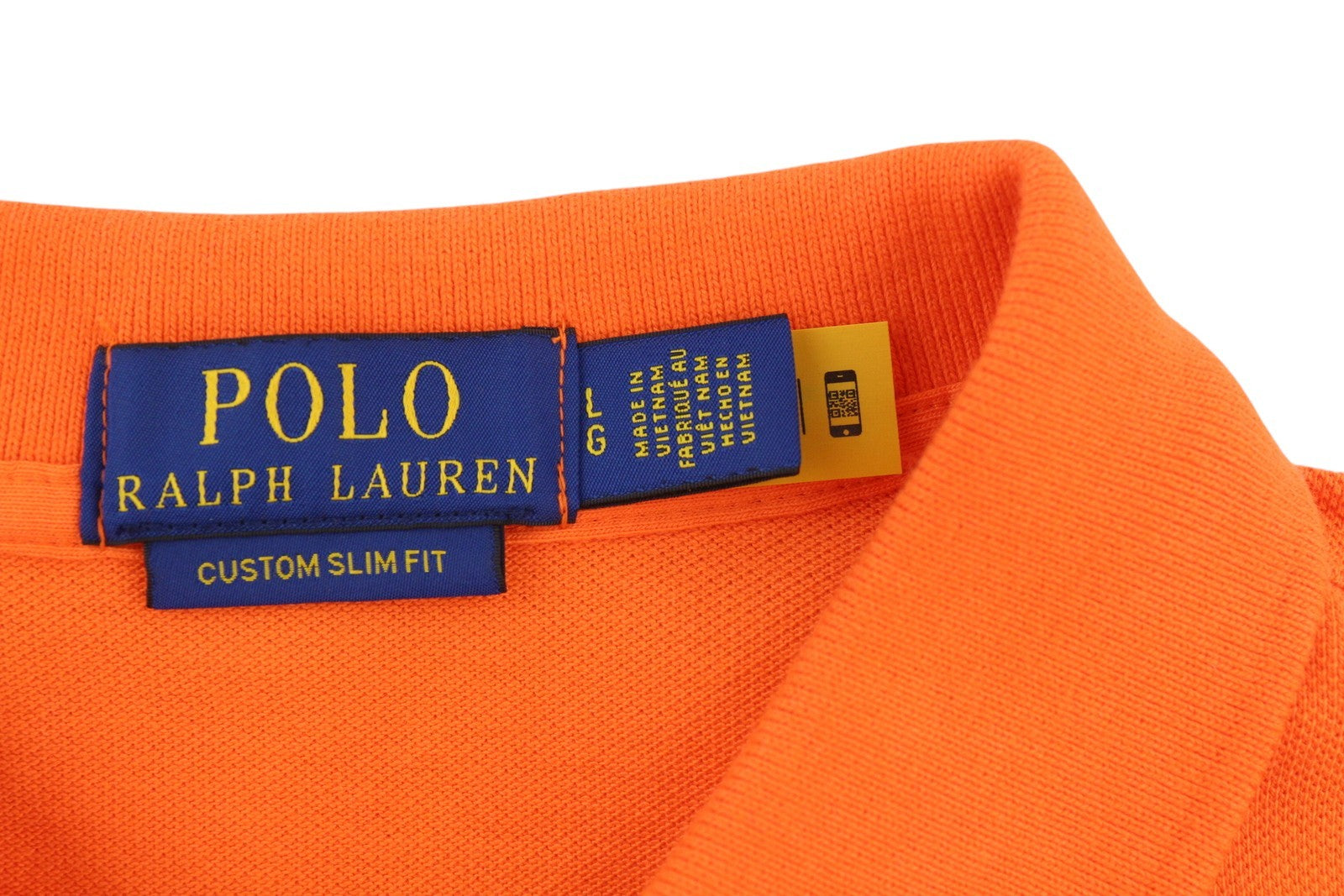 RALPH LAUREN vyriški marškinėliai su plonu kirpimu, L dydžio, oranžiniai, trumpomis rankovėmis, polo apykakle. 