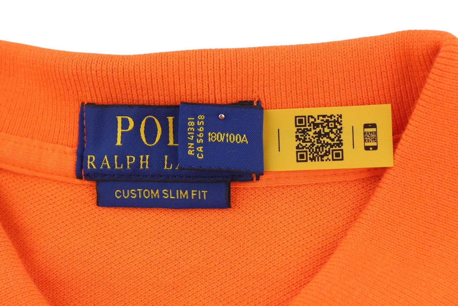 RALPH LAUREN vyriški marškinėliai su plonu kirpimu, L dydžio, oranžiniai, trumpomis rankovėmis, polo apykakle. 