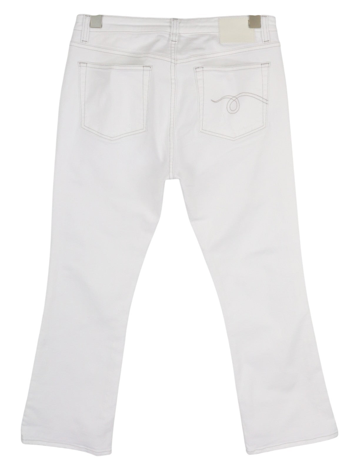 R13 Kick Women Jeans 30 Bootcut Fit Zip Fly Casual Ankle Bale White RRP€526