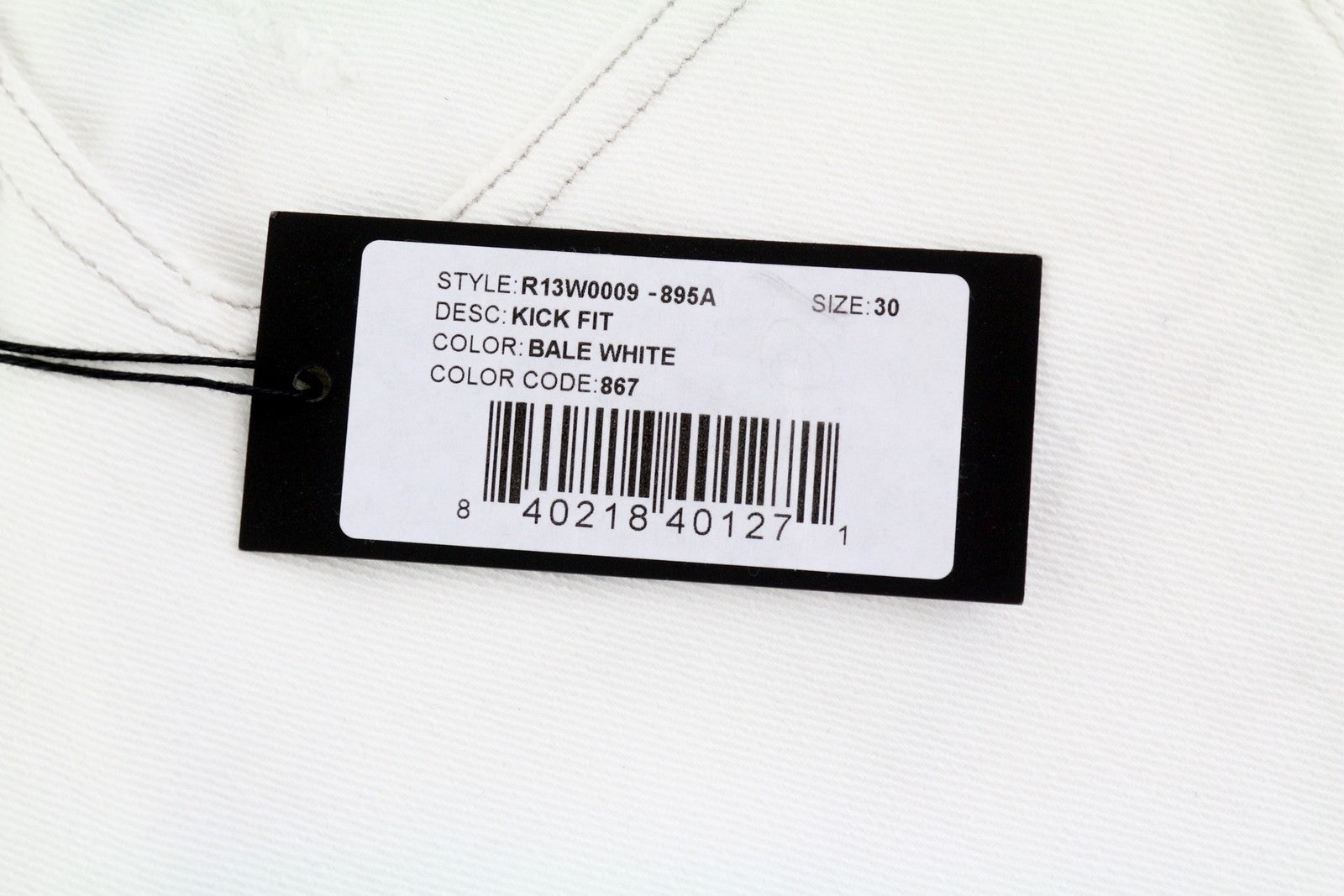 R13 Kick Women Jeans 30 Bootcut Fit Zip Fly Casual Ankle Bale White RRP€526