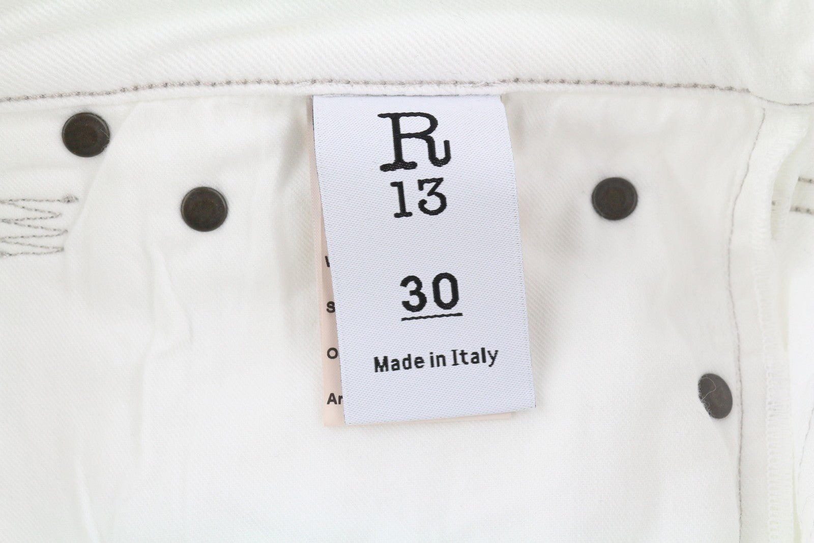 R13 Kick Women Jeans 30 Bootcut Fit Zip Fly Casual Ankle Bale White RRP€526