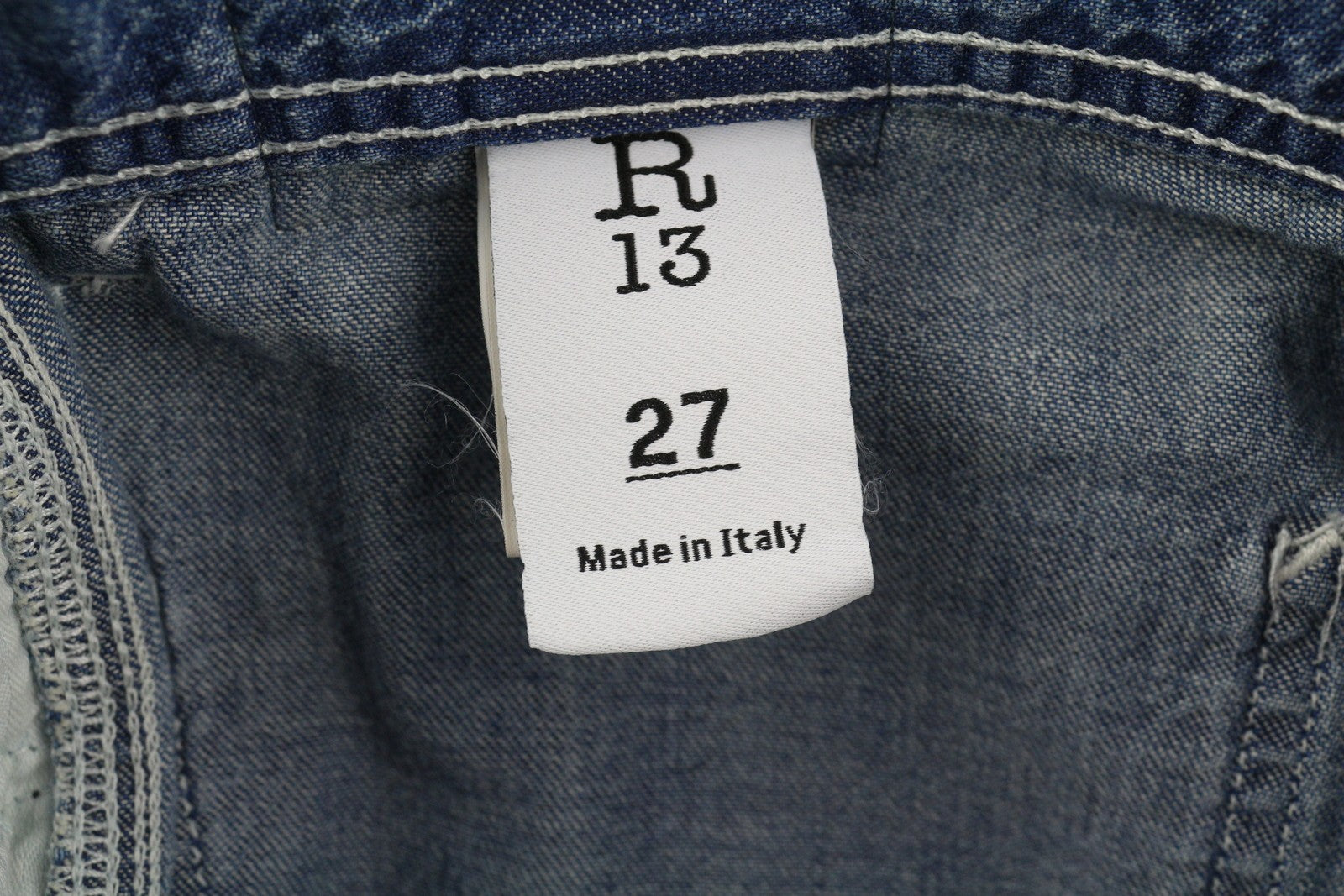 R13 Slim Work Women Jeans 27 Washed Colson Indigo High Waist Zip Fly Casual