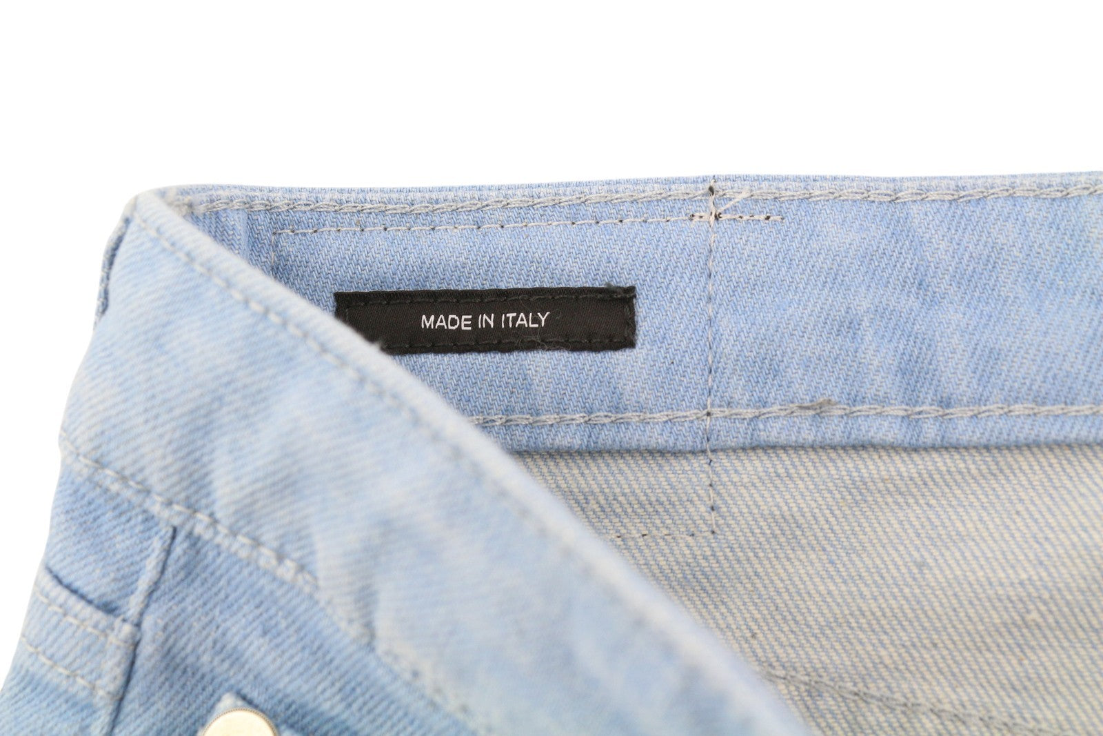 R13 Kick Women Jeans 29 Ankle Length Cropped Washed Baby Blue Stretchy RRP€695