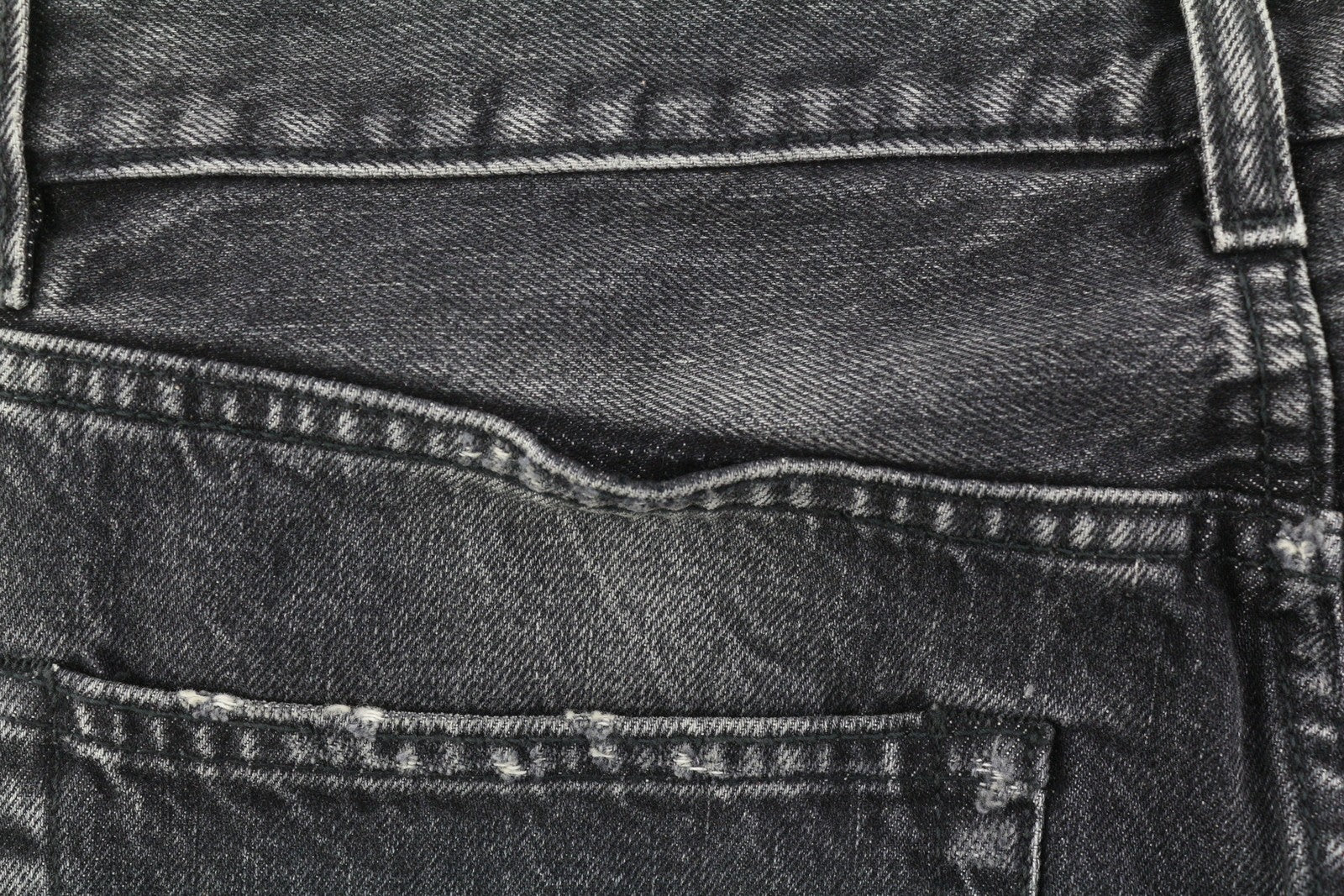 R13 Boyfriend Women Jeans 27 Distress Washed Ankle Cropped Eberit Black RRP€595