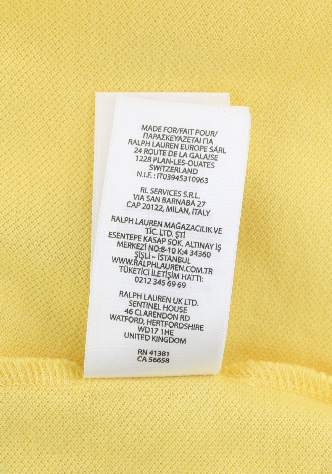 RALPH LAUREN vyriški ploni marškinėliai, 2XL dydžio, geltoni trumpomis rankovėmis, rekomenduojama kaina – 125 € 