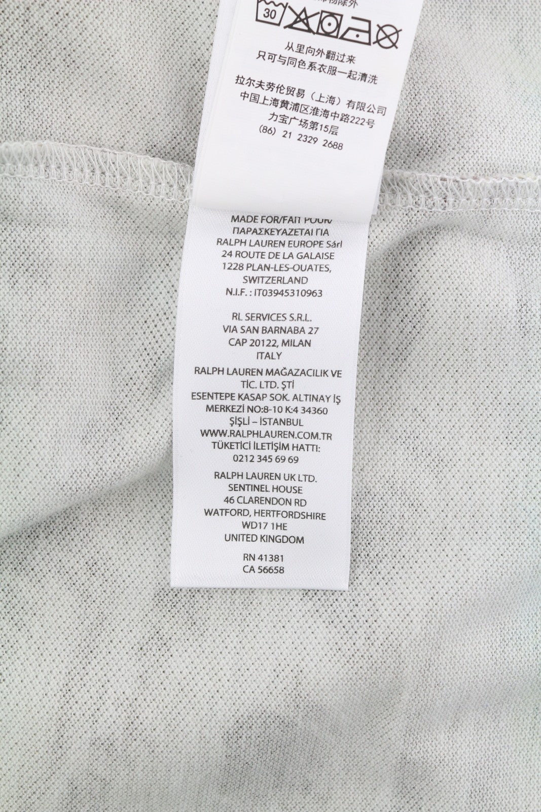 RALPH LAUREN vyriški ploni marškinėliai M su delno raštu ir trumpomis rankovėmis, rekomenduojama kaina – 173 €