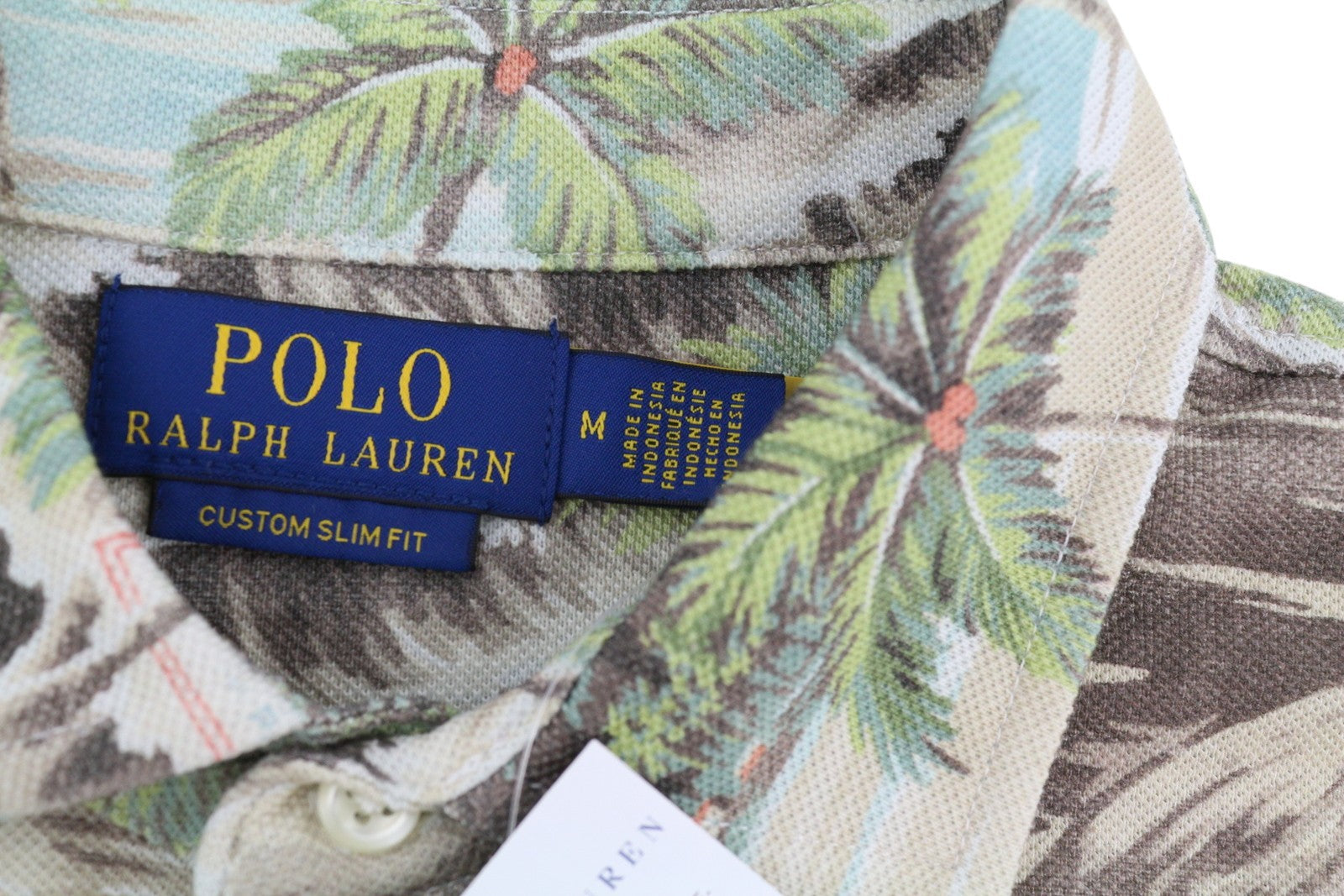 RALPH LAUREN vyriški ploni marškinėliai M su delno raštu ir trumpomis rankovėmis, rekomenduojama kaina – 173 €