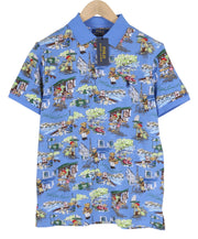 RALPH LAUREN vyriški ploni marškinėliai M su raštais, trumpomis rankovėmis, RRP 153 € 