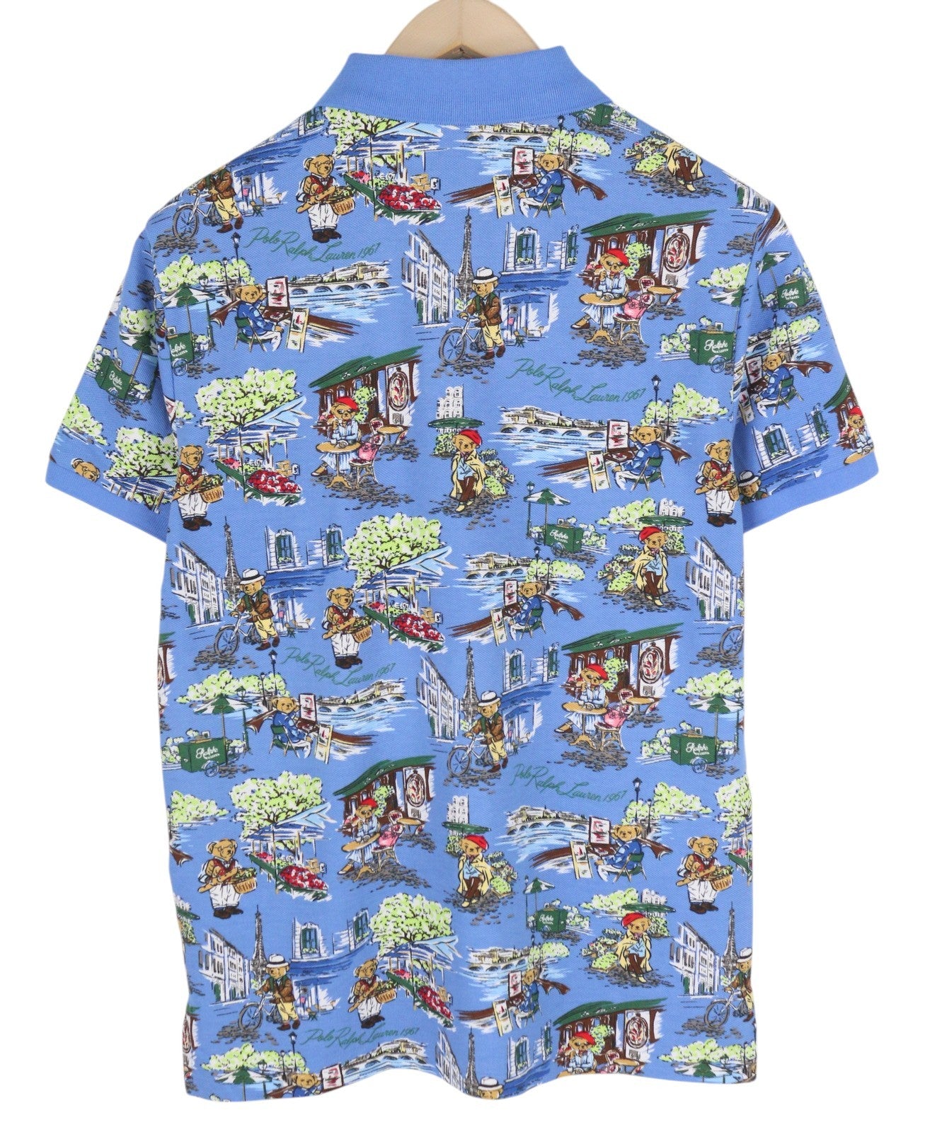 RALPH LAUREN vyriški ploni marškinėliai M su raštais, trumpomis rankovėmis, RRP 153 € 