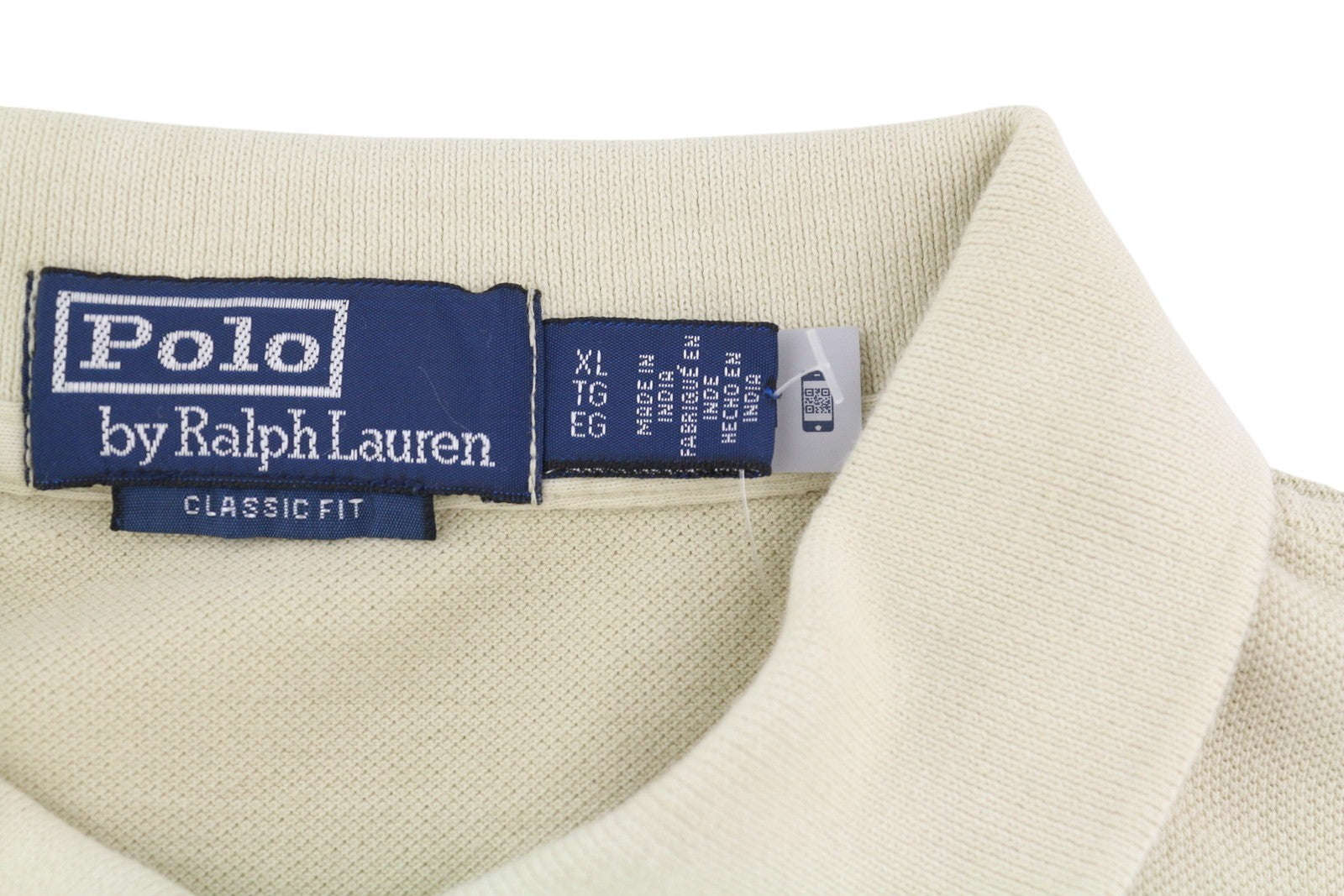 RALPH LAUREN klasikinio kirpimo vyriški XL dydžio smėlio spalvos trumpomis rankovėmis polo marškinėliai, rekomenduojama kaina – 185 € 