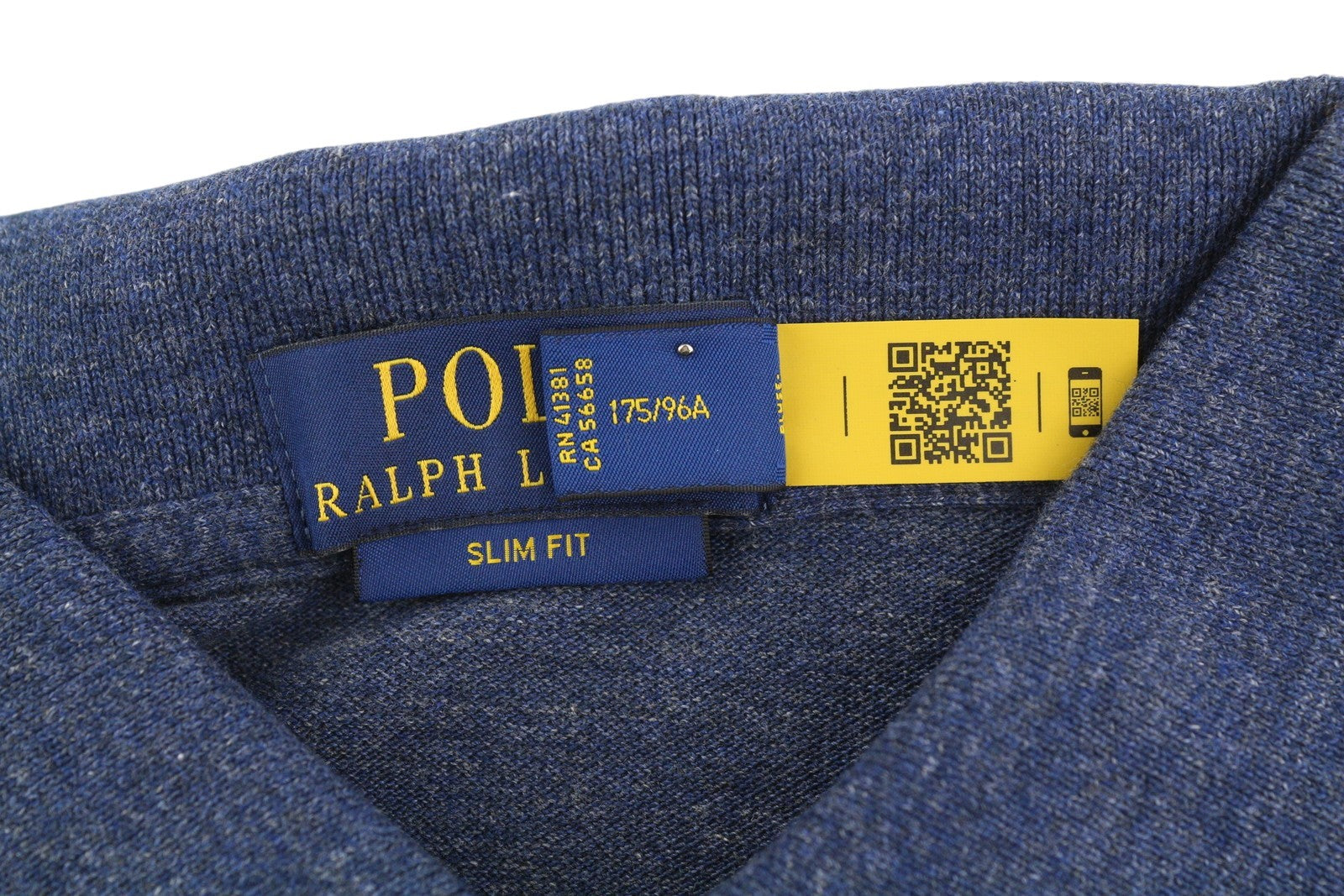 RALPH LAUREN Slim Fit vyriški marškinėliai M mėlyni trumpomis rankovėmis polo apykakle 