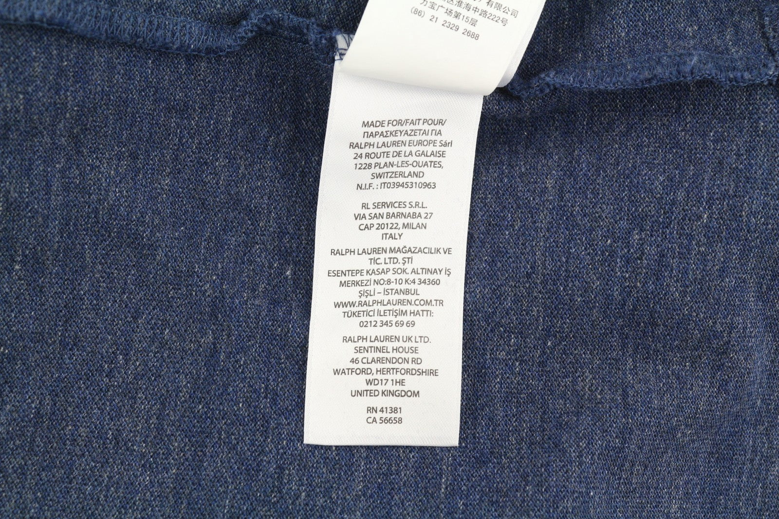 RALPH LAUREN Slim Fit vyriški marškinėliai M mėlyni trumpomis rankovėmis polo apykakle 