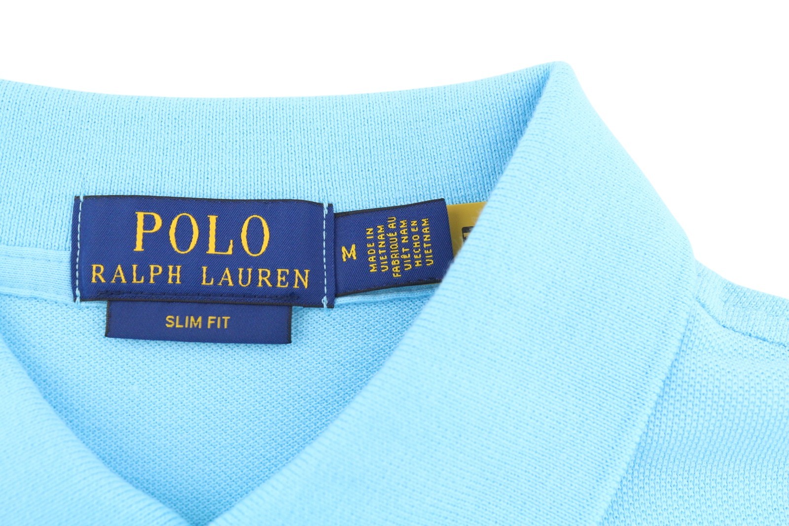 RALPH LAUREN Slim Fit vyriški marškinėliai M mėlyni trumpomis rankovėmis polo apykakle RRP 125 € 