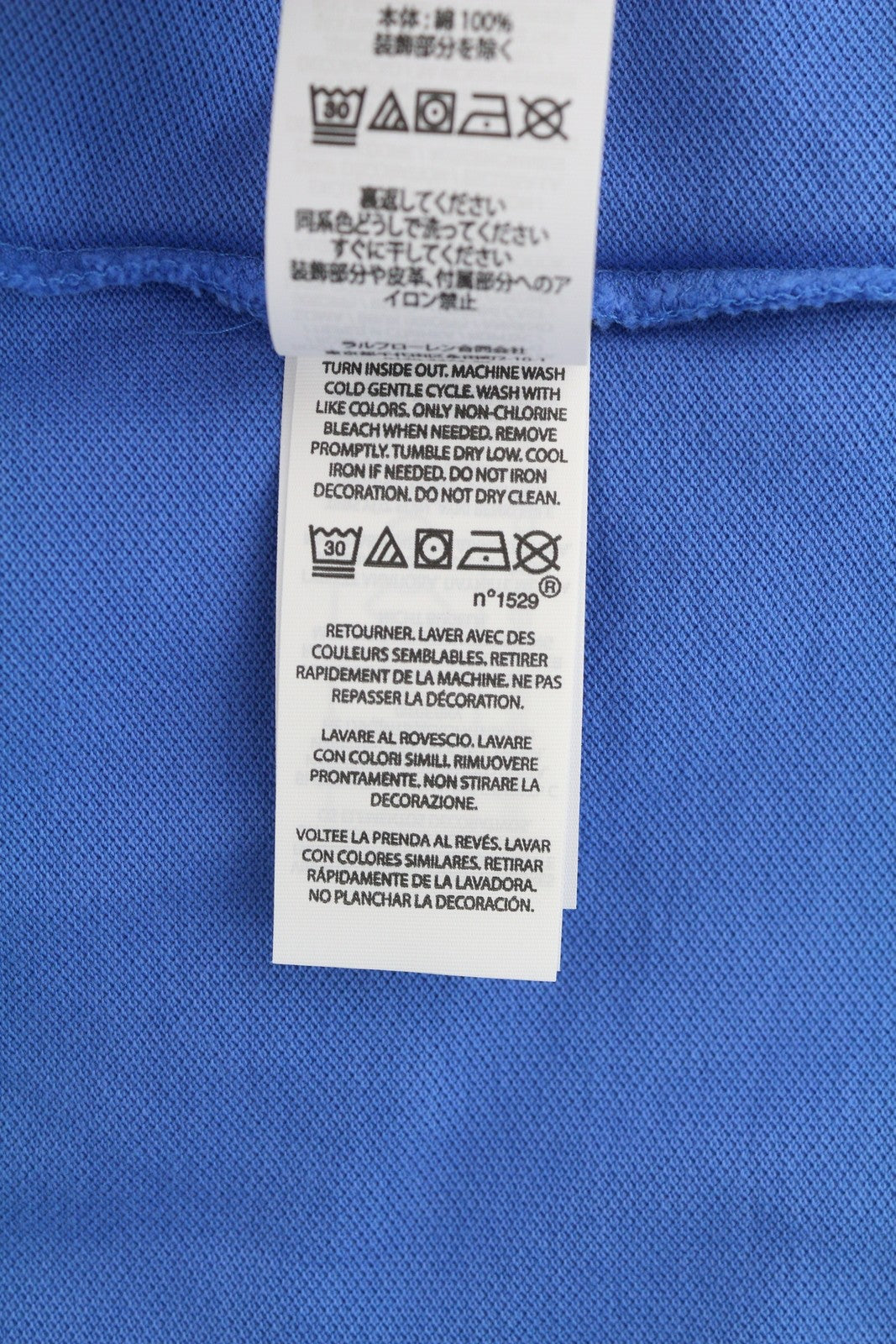 RALPH LAUREN „Custom Slim“ vyriški marškinėliai, 2XL, mėlyni trumpomis rankovėmis, su meškiuku, rekomenduojama kaina – 179 € 