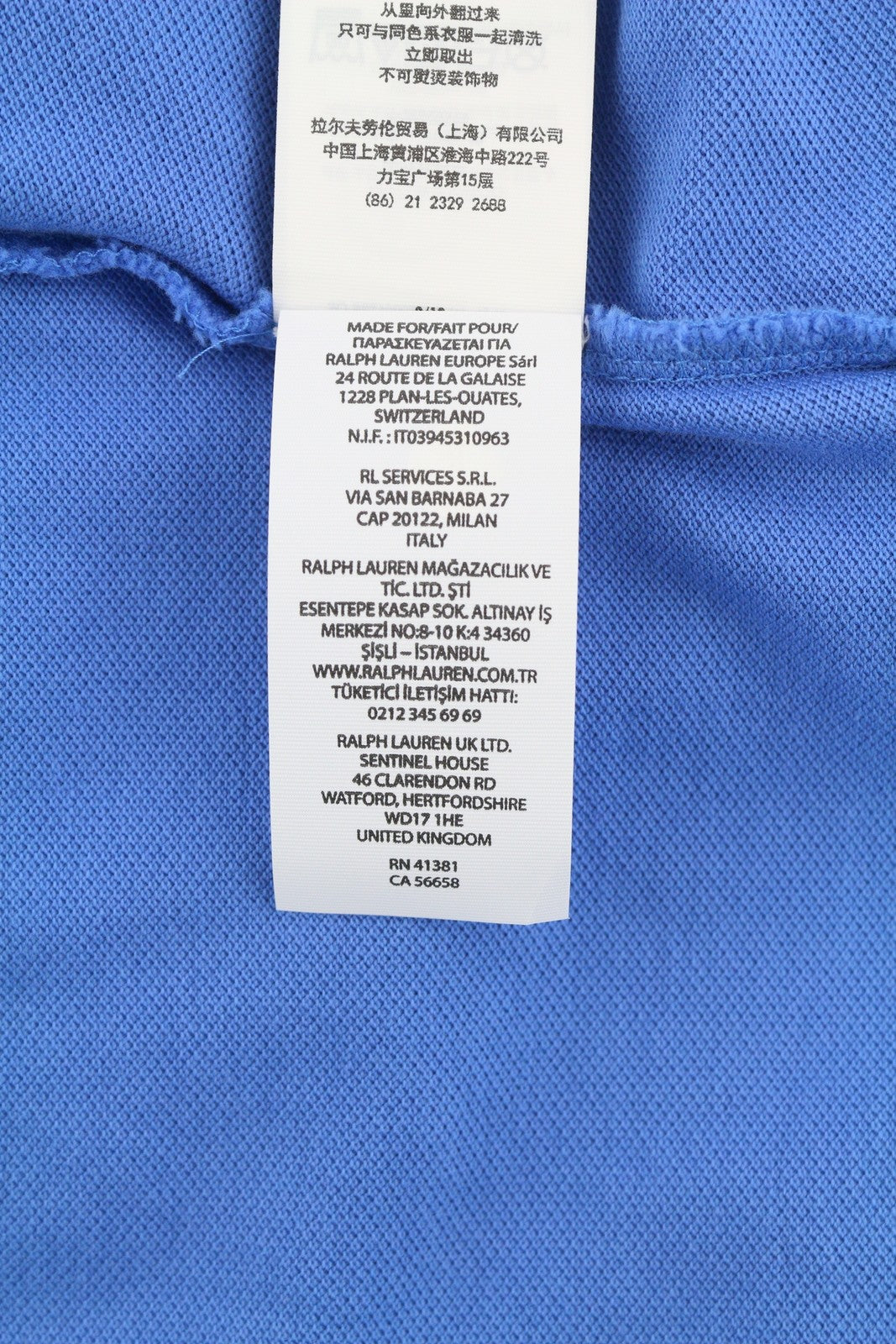 RALPH LAUREN „Custom Slim“ vyriški marškinėliai, 2XL, mėlyni trumpomis rankovėmis, su meškiuku, rekomenduojama kaina – 179 € 