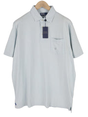 RALPH LAUREN vyriški XL dydžio mėlyni lininio mišinio trumpomis rankovėmis polo marškinėliai su logotipu, rekomenduojama kaina – 169 € 