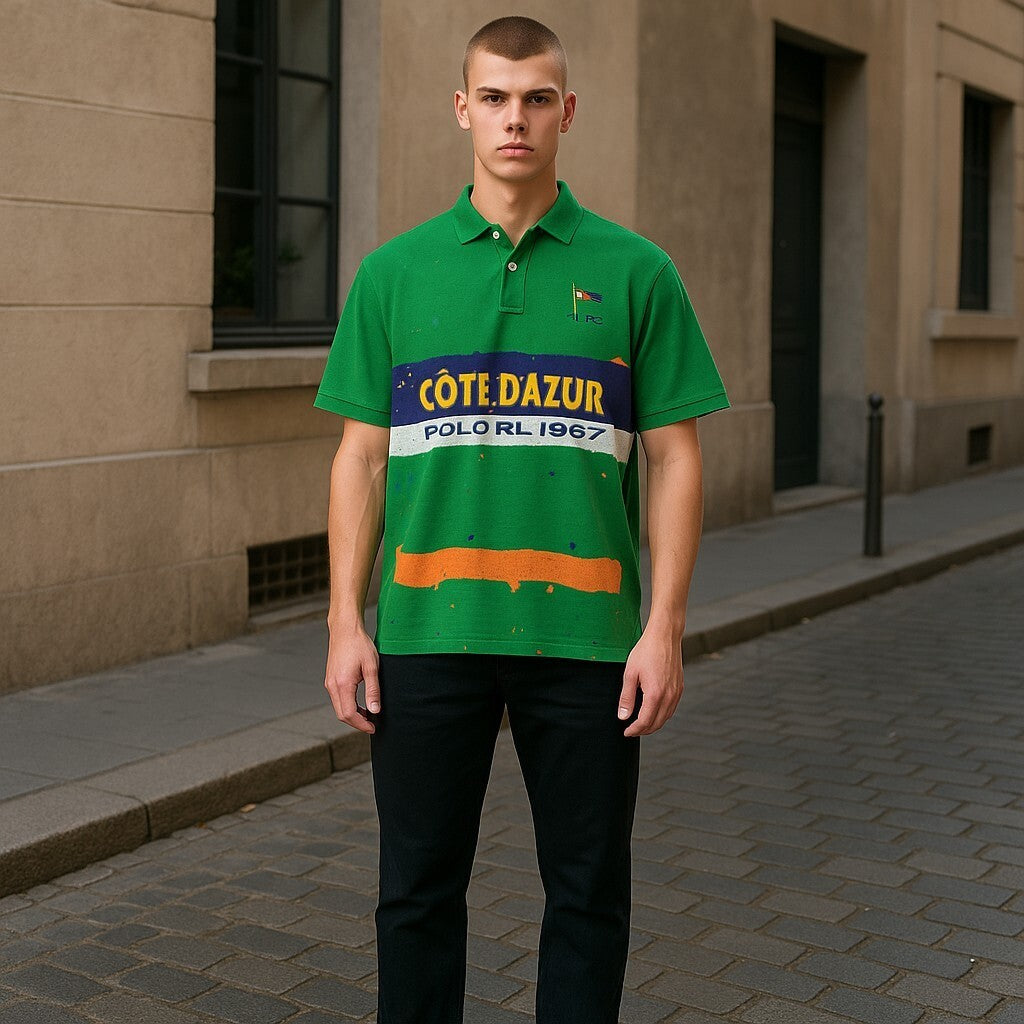 RALPH LAUREN klasikinio kirpimo vyriški polo marškinėliai L dydžio žali trumpomis rankovėmis, įvairių spalvų, RRP 200 € 