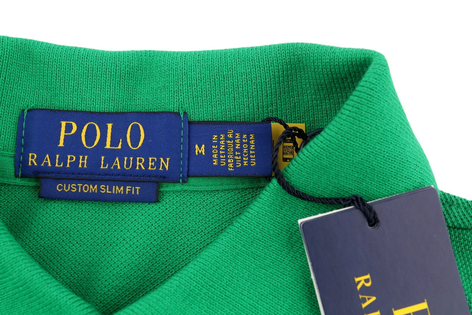 RALPH LAUREN „Custom Slim Fit“ vyriški marškinėliai su žaliais trumpomis rankovėmis, rekomenduojama kaina – 125 € 