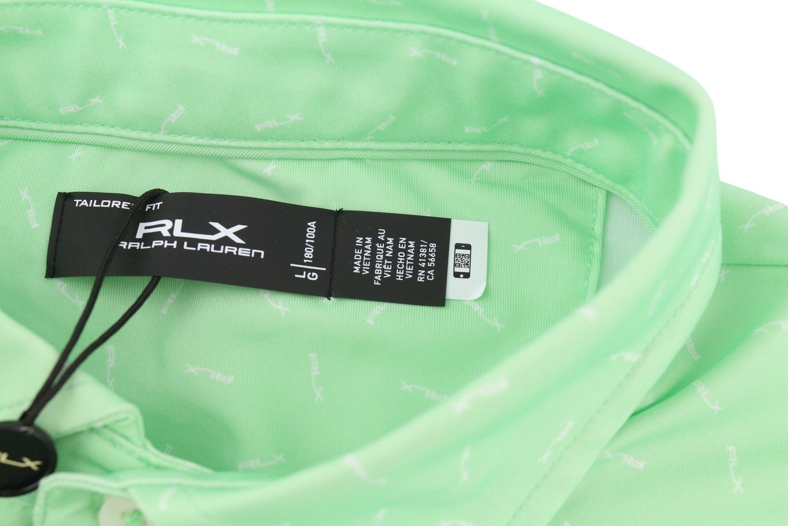 RLX RALPH LAUREN golfo vyriški marškinėliai L dydžio, žali, trumpomis rankovėmis, raštuoti, neperšlampami, polo marškinėliai 