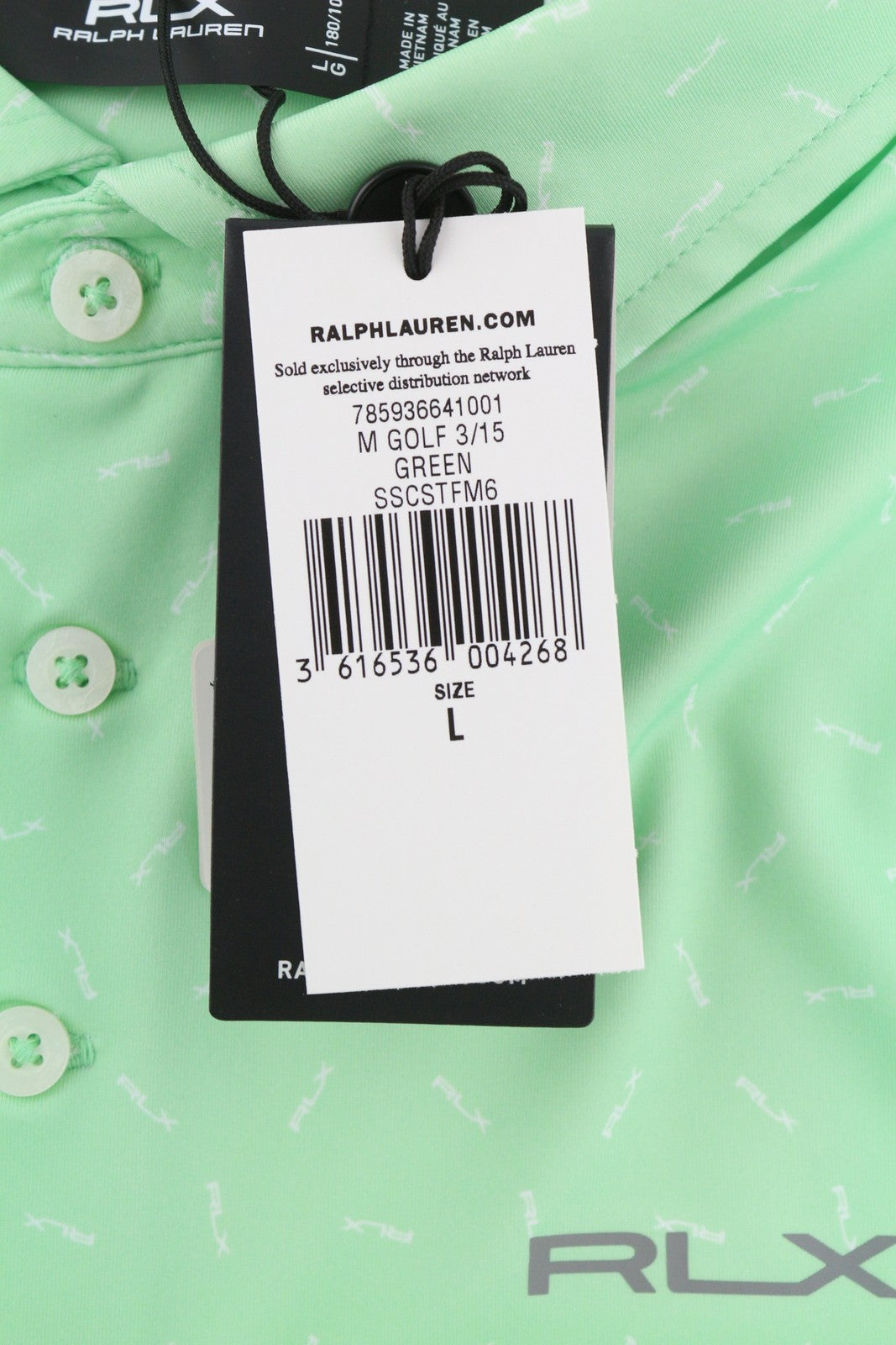 RLX RALPH LAUREN golfo vyriški marškinėliai L dydžio, žali, trumpomis rankovėmis, raštuoti, neperšlampami, polo marškinėliai 