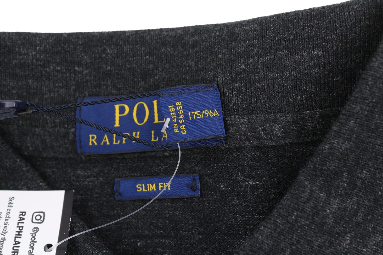 RALPH LAUREN Slim Fit vyriški marškinėliai M juodi plautų rankovių polo marškinėliai 