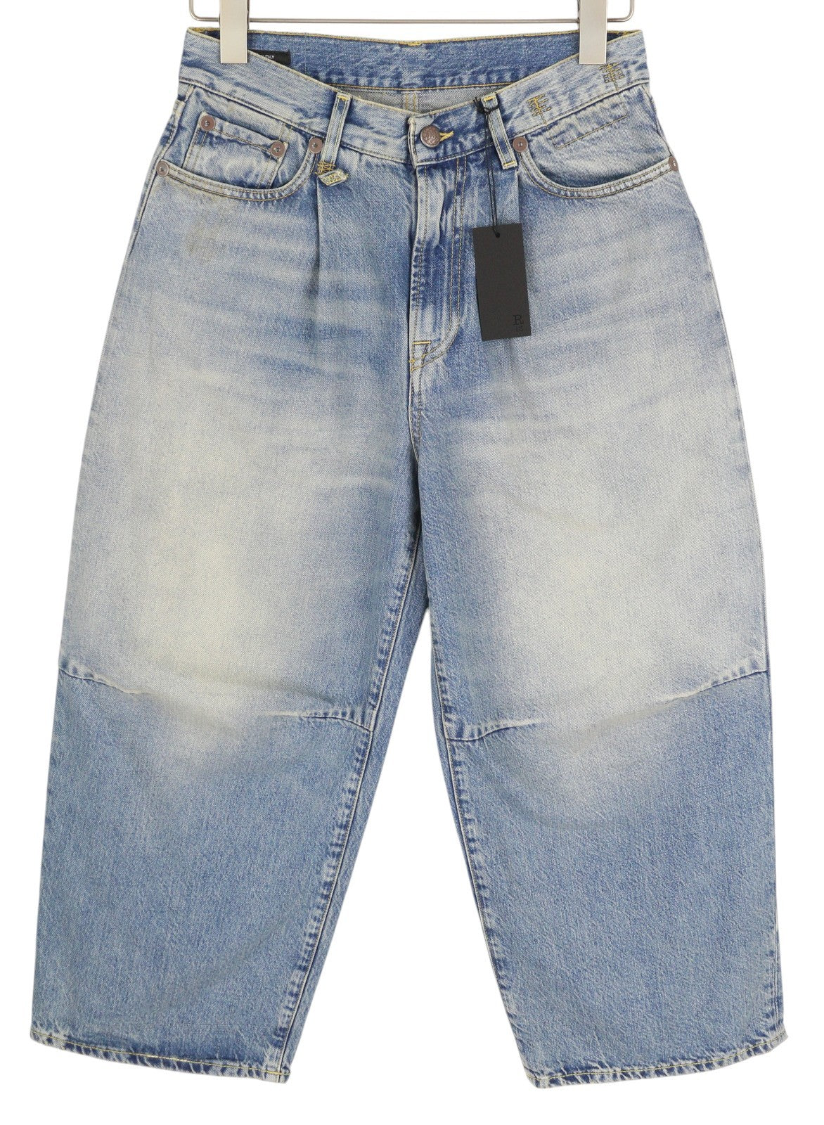 R13 trumpi Wixdeleg moteriški džinsai 25 laisvi tiesūs iki kulkšnių skalbti RRP 795 € 