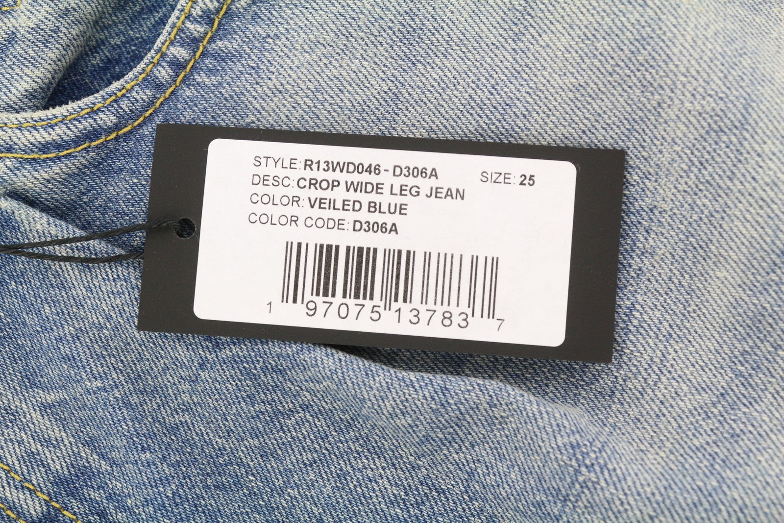 R13 trumpi Wixdeleg moteriški džinsai 25 laisvi tiesūs iki kulkšnių skalbti RRP 795 € 