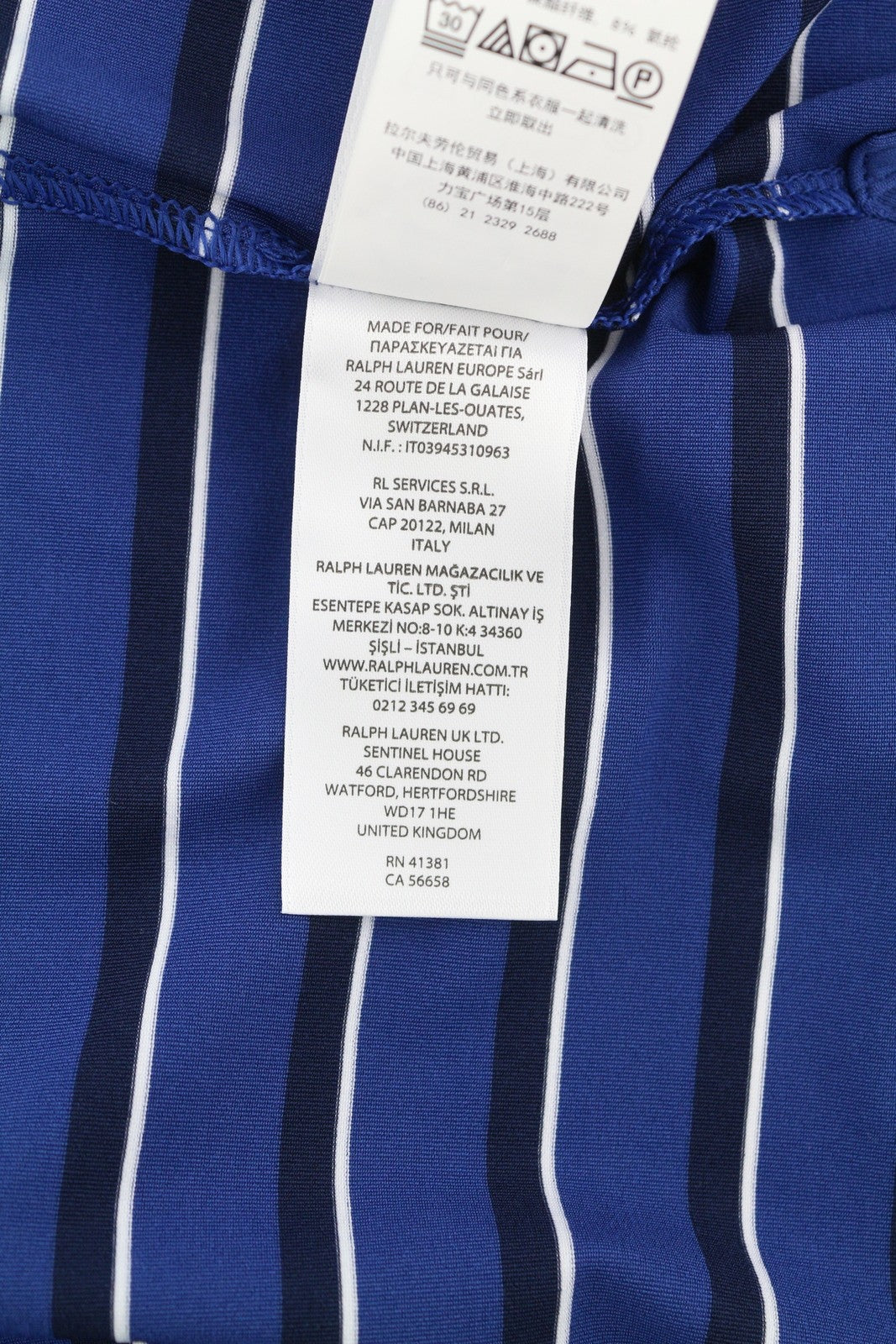 RLX RALPH LAUREN golfo vyriški marškinėliai su mėlynais dryžuotais trumpomis rankovėmis, 2XL dydžio 