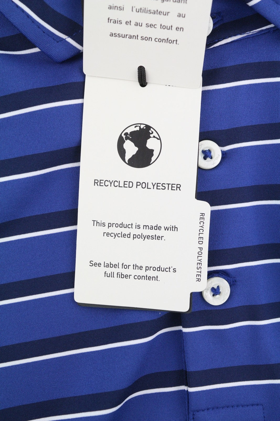 RLX RALPH LAUREN golfo vyriški marškinėliai su mėlynais dryžuotais trumpomis rankovėmis, 2XL dydžio 