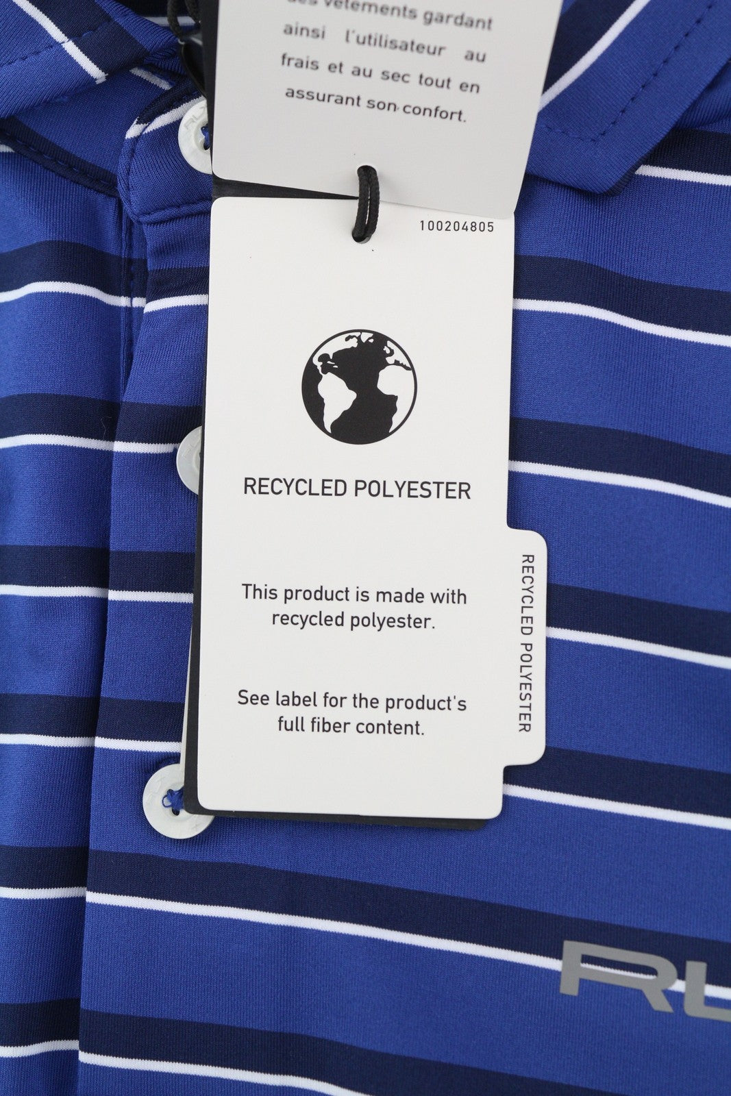 RLX RALPH LAUREN golfo vyriški marškinėliai M mėlyni dryžuoti trumpomis rankovėmis polo marškinėliai su logotipu ir gobtuvu 