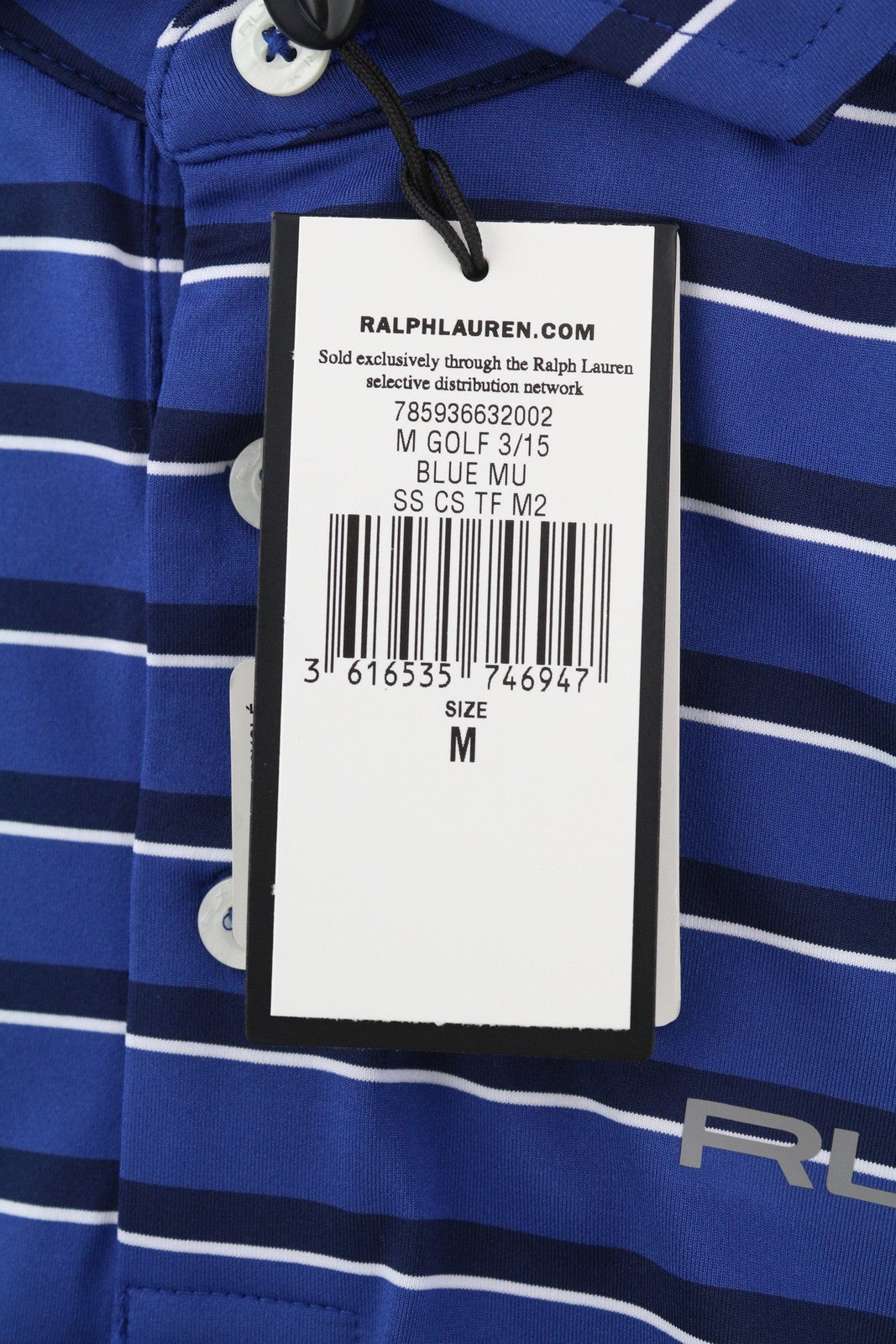 RLX RALPH LAUREN golfo vyriški marškinėliai M mėlyni dryžuoti trumpomis rankovėmis polo marškinėliai su logotipu ir gobtuvu 