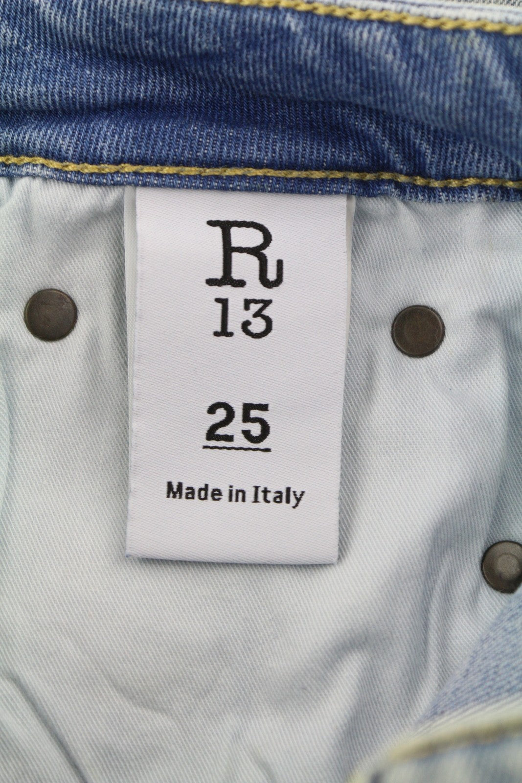 R13 Kick moteriški džinsai, 25, laisvo kirpimo, iki kulkšnių, Jasper, tamprūs, skalbti. RRP 695 € 