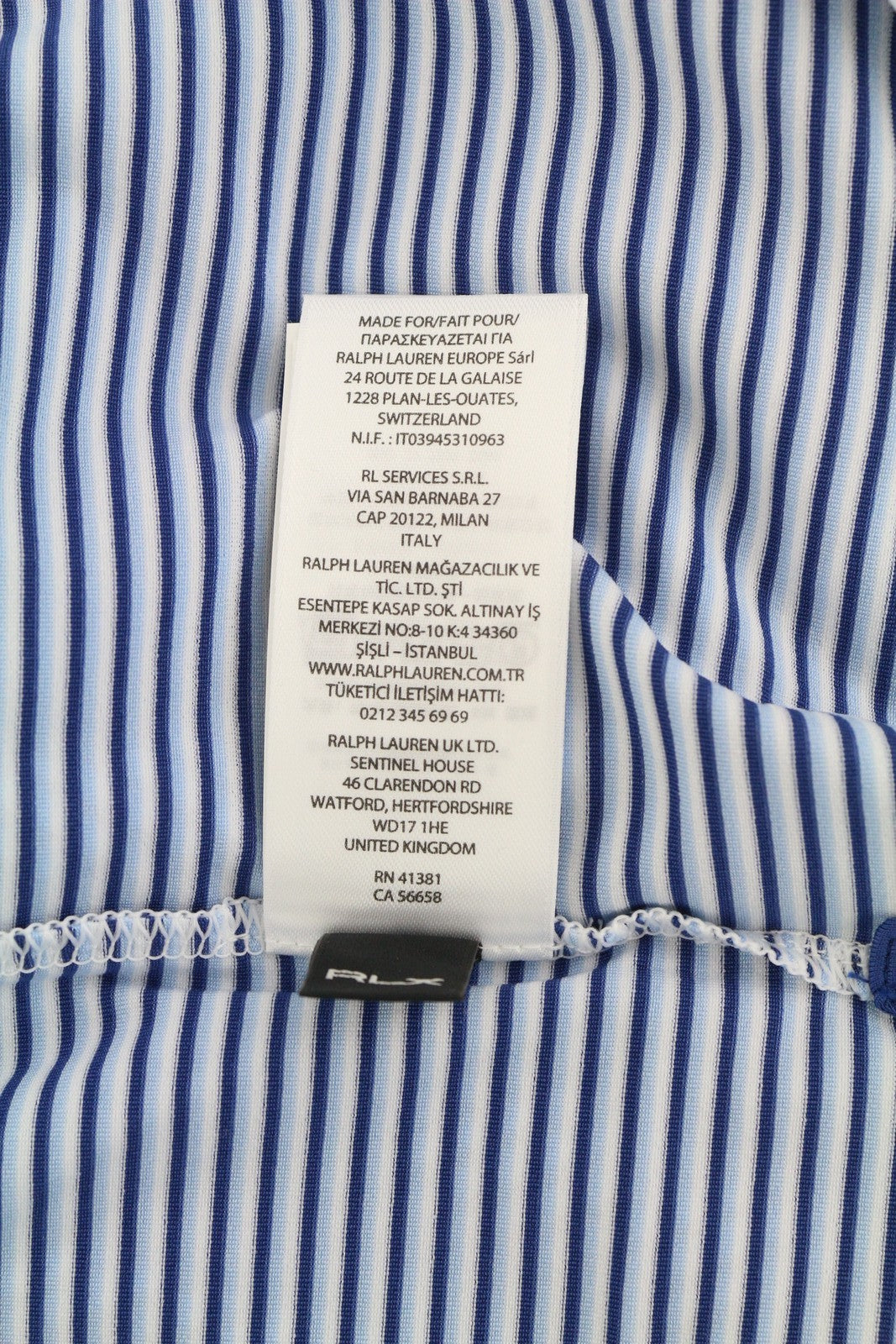 RLX RALPH LAUREN golfo vyriški marškinėliai su mėlynais dryžuotais ir trumpomis rankovėmis bei polo kaklu, 2XL dydžio. 