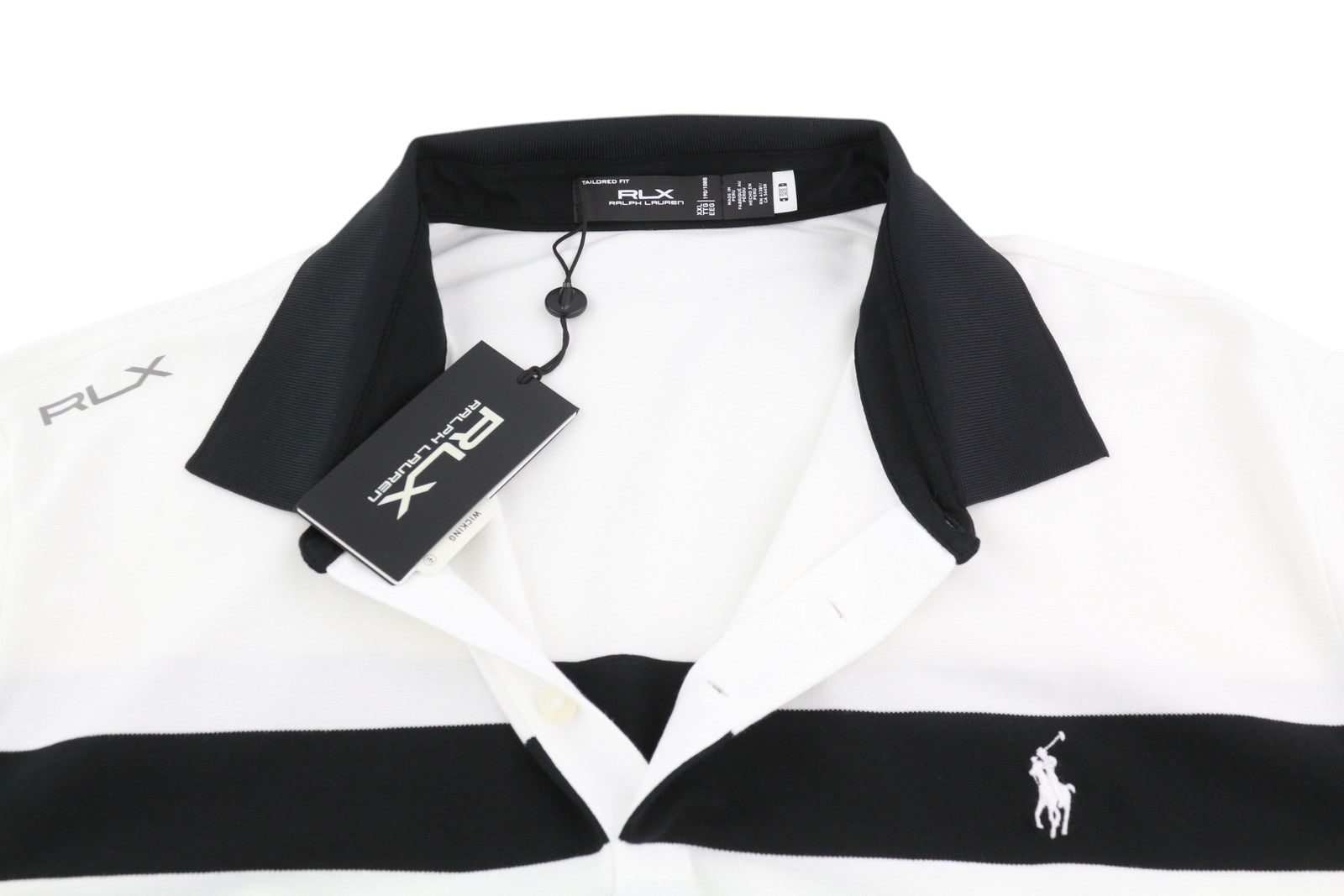 RLX RALPH LAUREN golfo vyriški marškinėliai su baltu trumpomis rankovėmis, 2XL dydžio, su neperšlampamu audiniu, RRP 130 € 