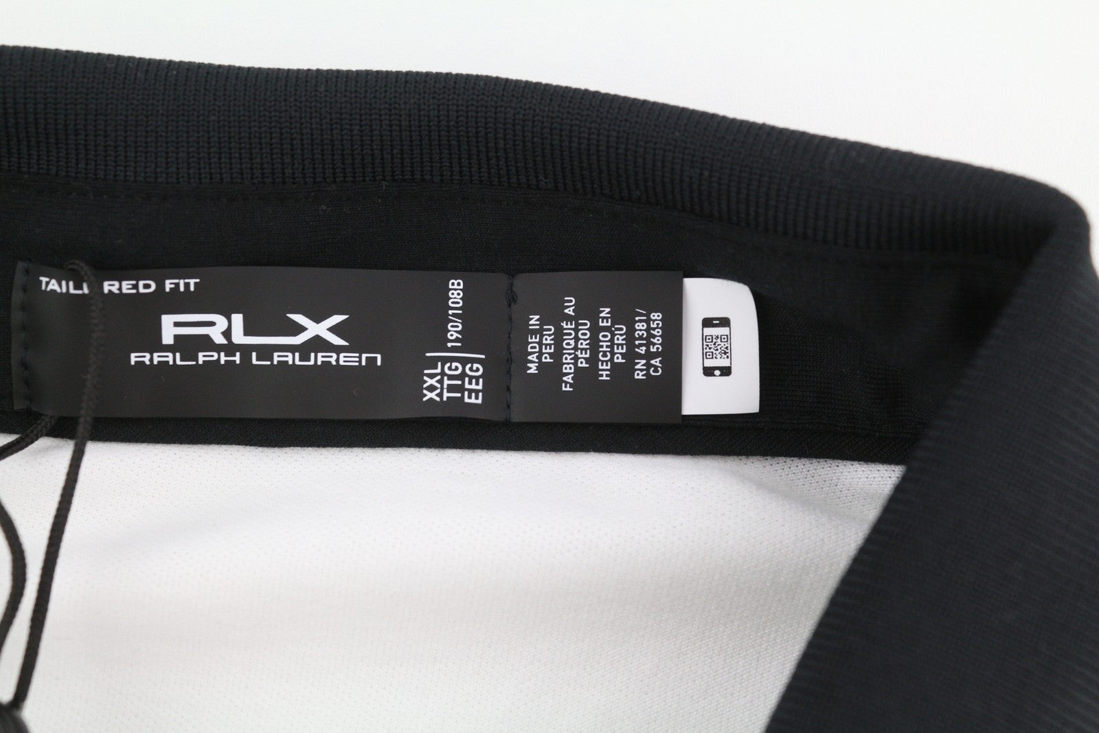 RLX RALPH LAUREN golfo vyriški marškinėliai su baltu trumpomis rankovėmis, 2XL dydžio, su neperšlampamu audiniu, RRP 130 € 