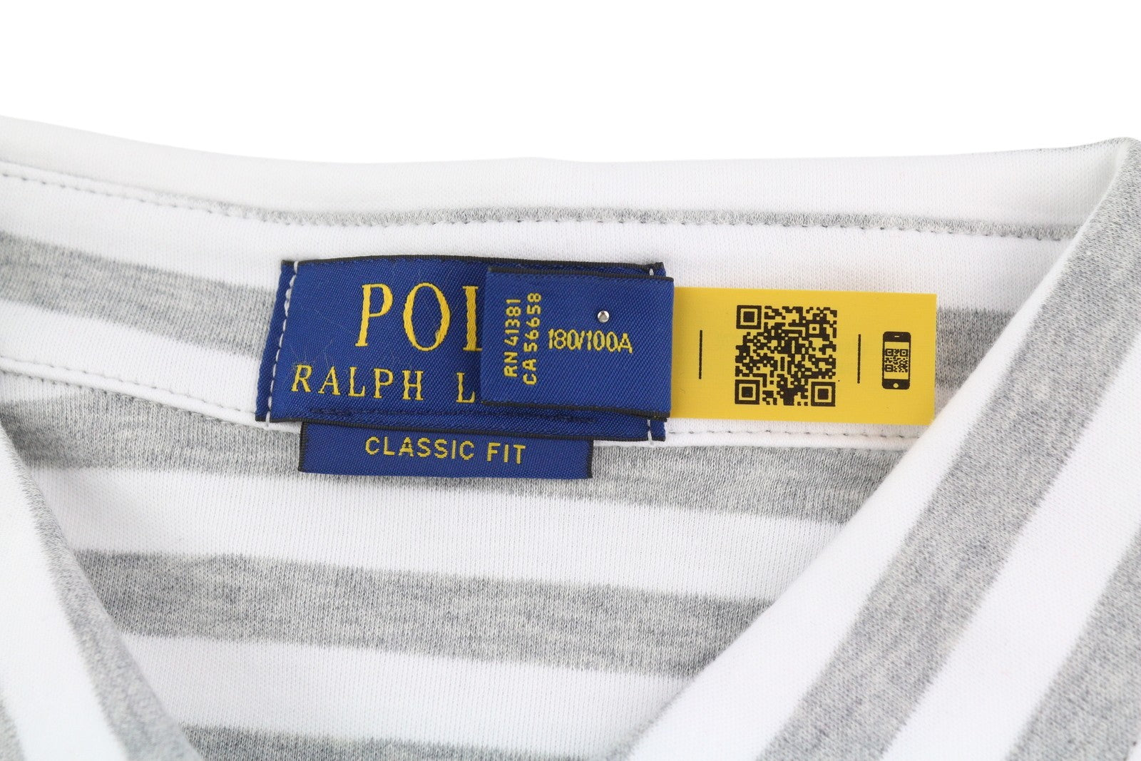 RALPH LAUREN klasikinio kirpimo vyriški marškinėliai su ilgomis rankovėmis ir polo apykakle, dryžuotu logotipu. 