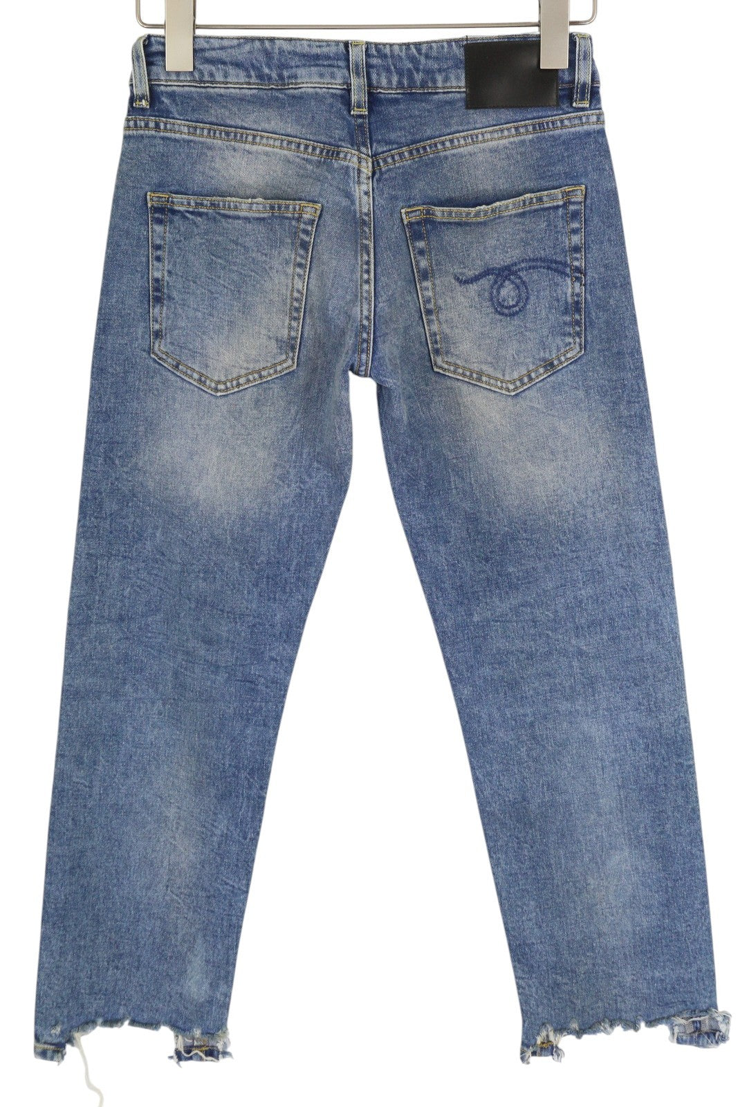 R13 berniukiški tiesūs moteriški džinsai iki 24 kulkšnies, tamprūs, skalbti, RRP 595 € 