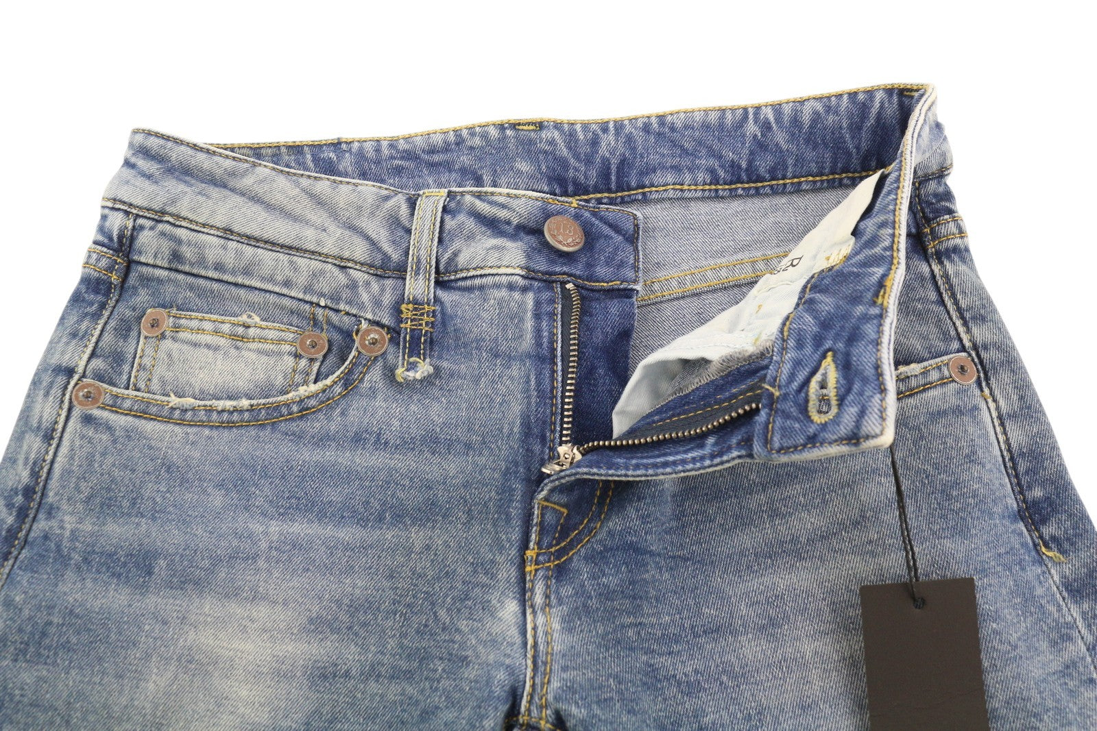 R13 berniukiški tiesūs moteriški džinsai iki 24 kulkšnies, tamprūs, skalbti, RRP 595 € 